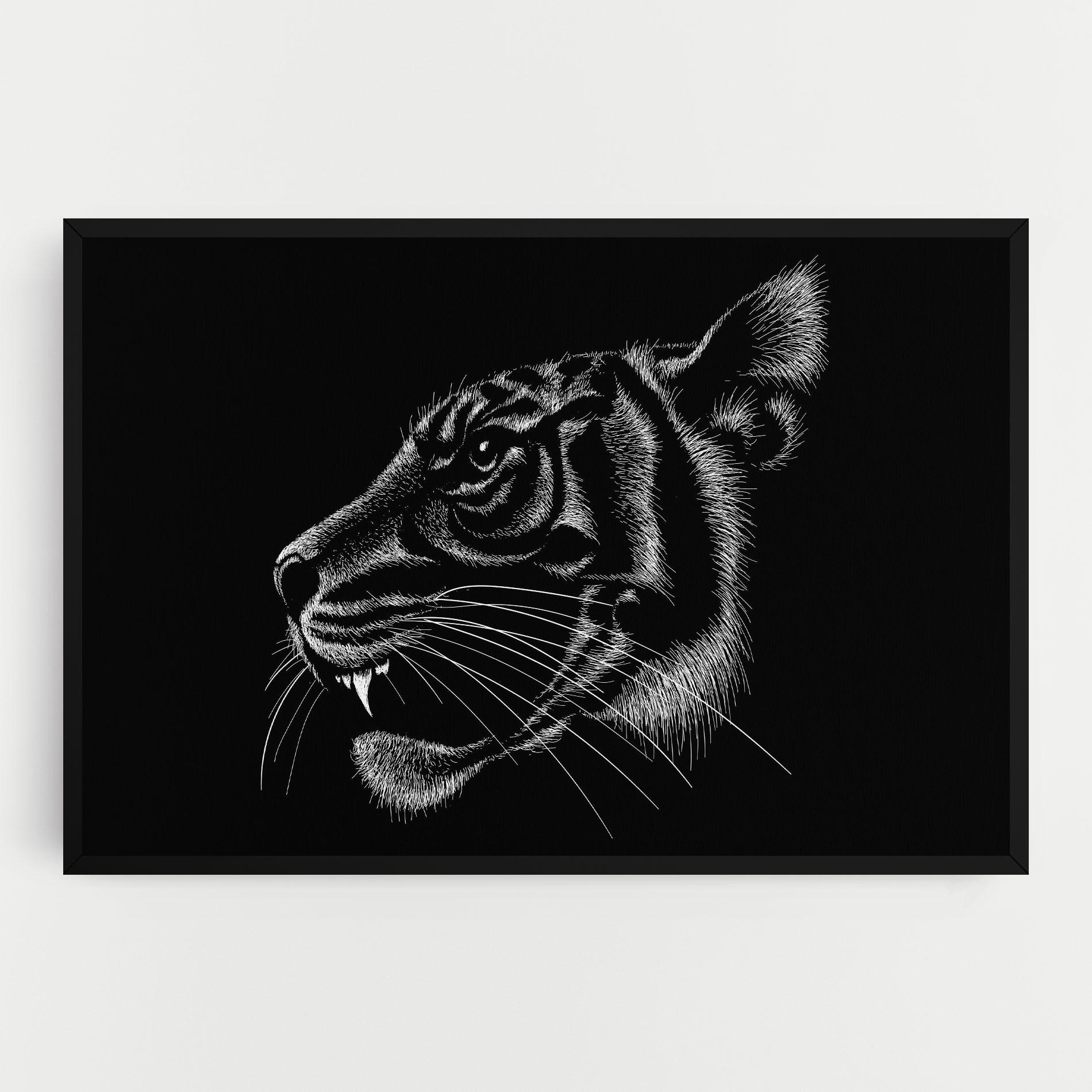Vászonkép Tiger White Head mockup 0