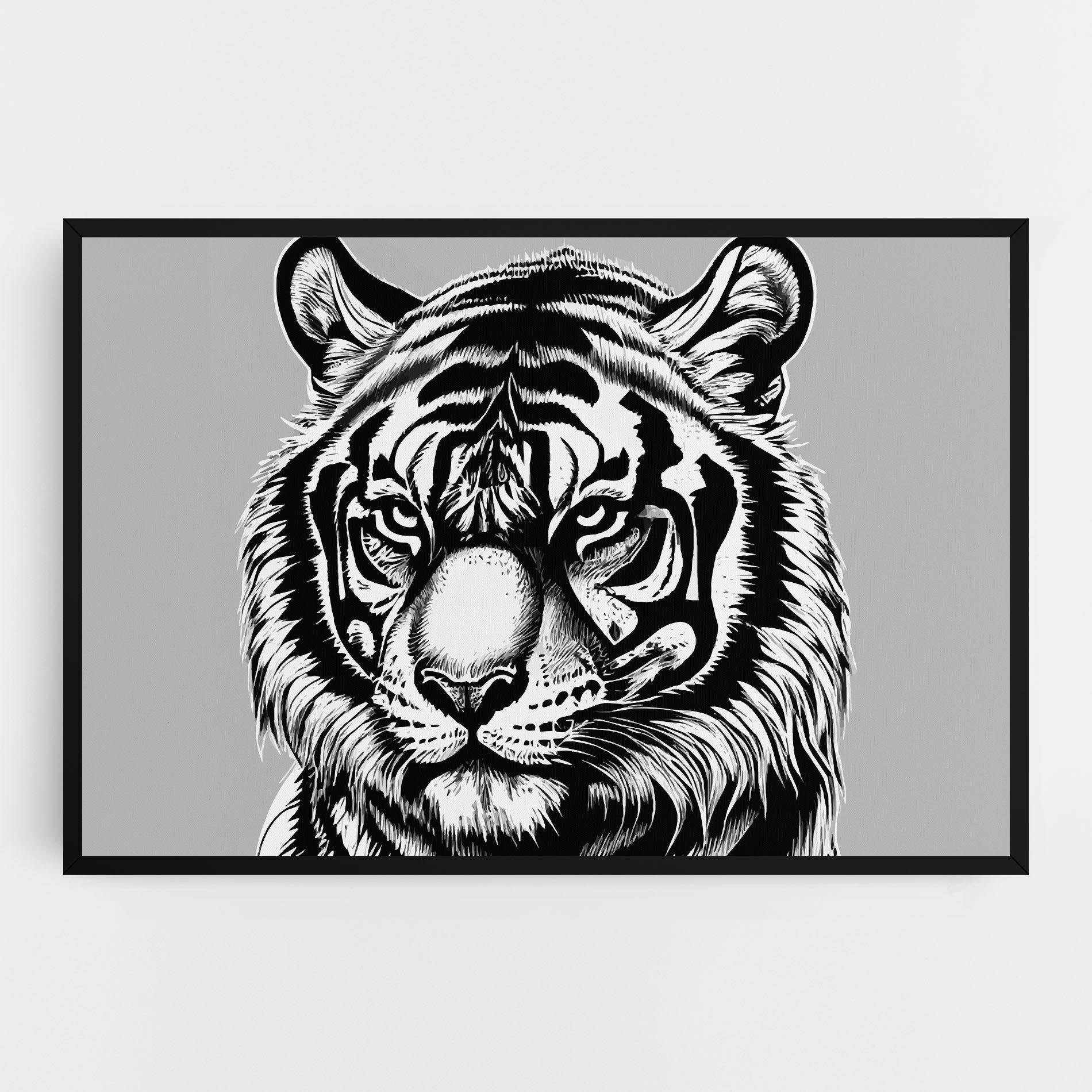 Vászonkép White Tiger Grey mockup 0