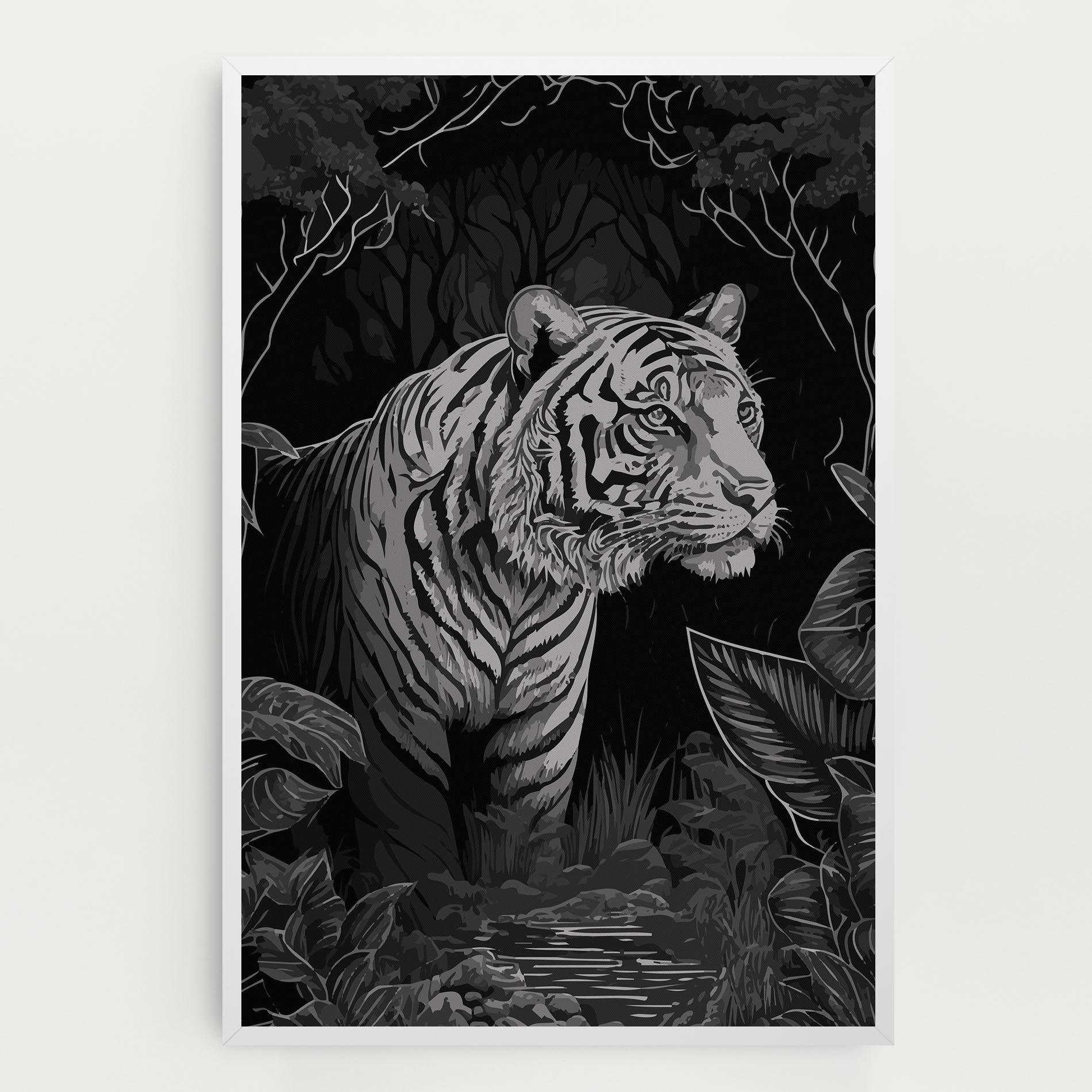 Vászonkép Grey Tiger mockup 0