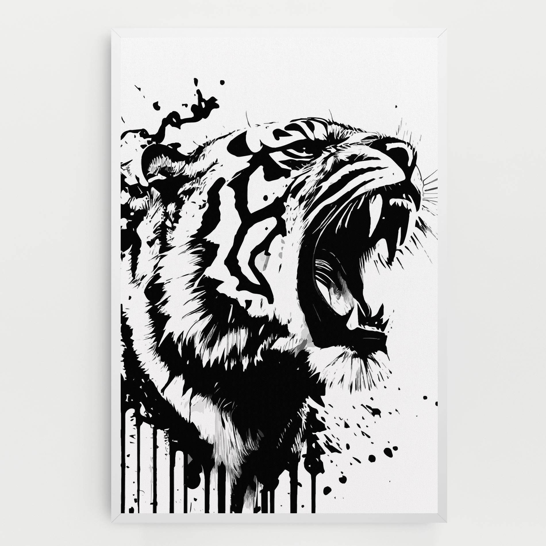 Vászonkép Ink Art Tiger mockup 0