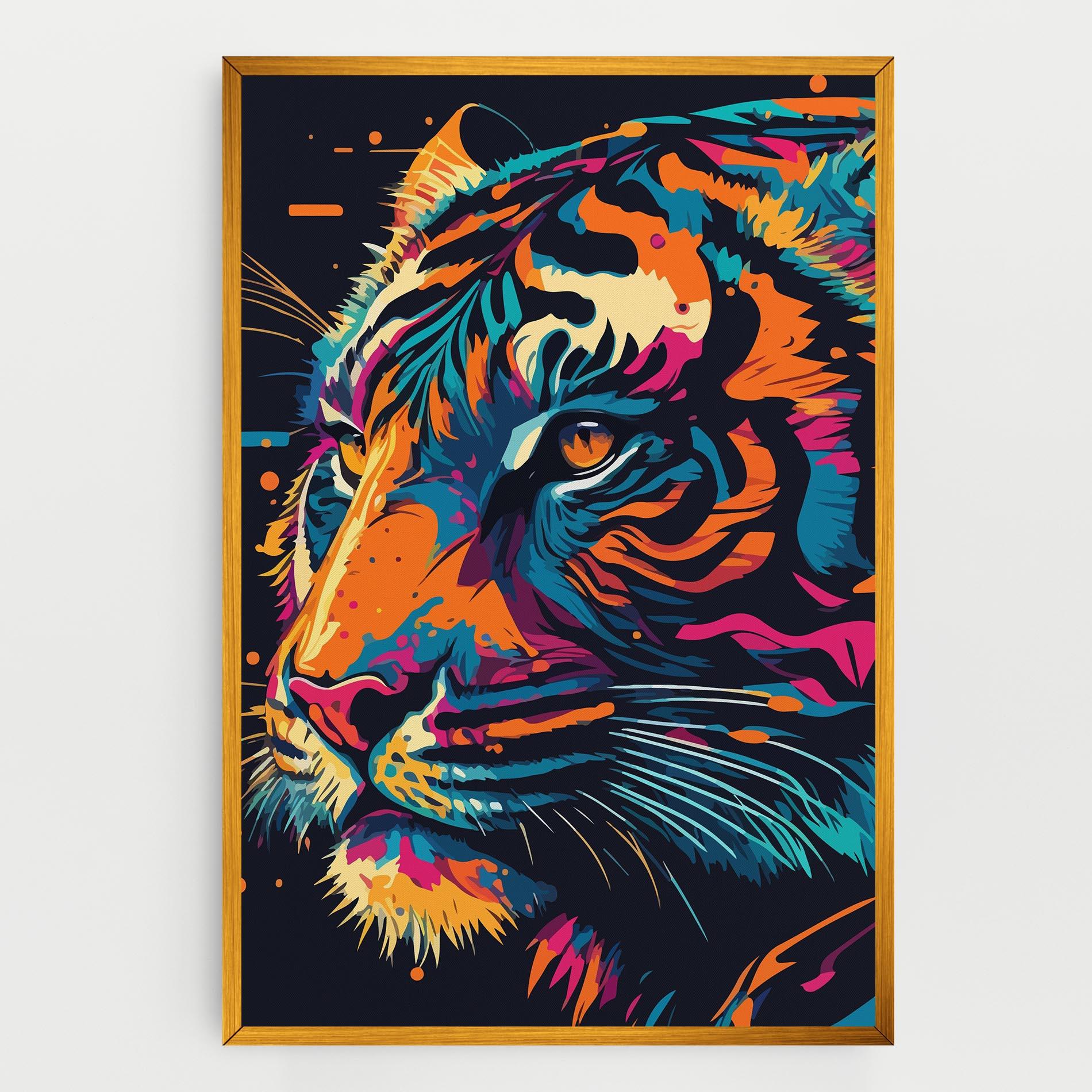 Vászonkép Colorful Tiger mockup 0
