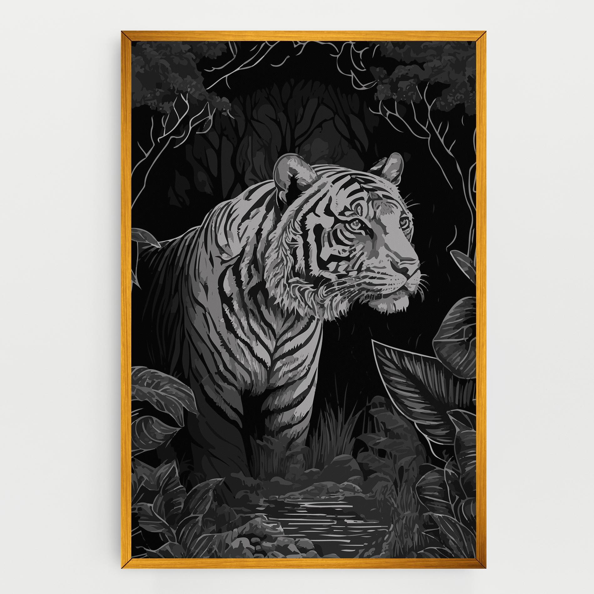 Vászonkép Grey Tiger mockup 0
