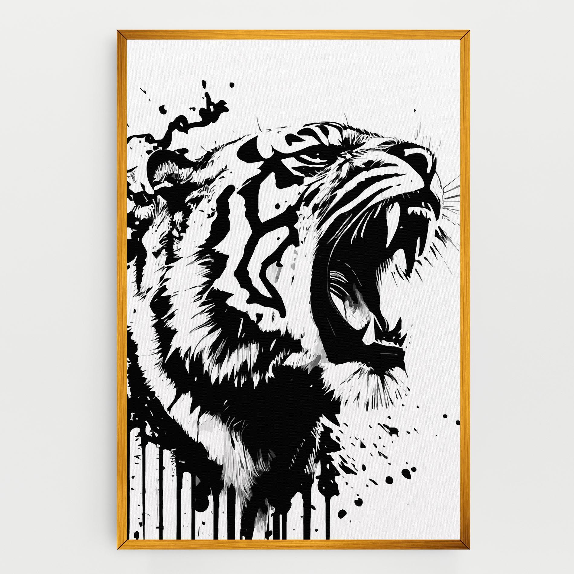 Vászonkép Ink Art Tiger mockup 0