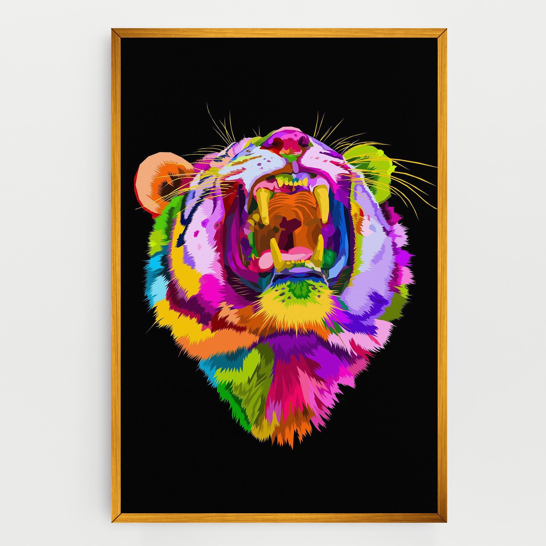 Vászonkép Tiger Mix Color mockup 0