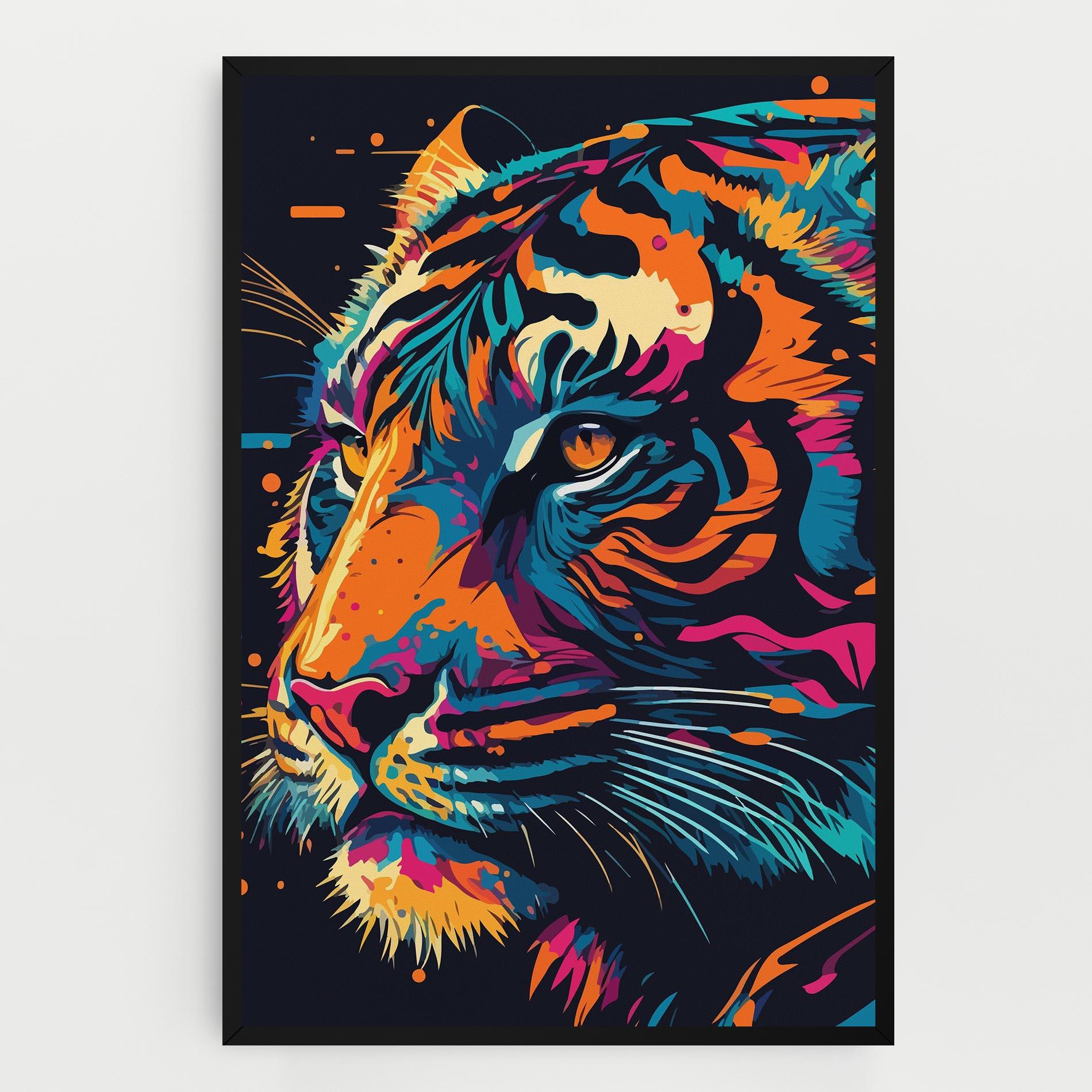 Vászonkép Colorful Tiger mockup 0