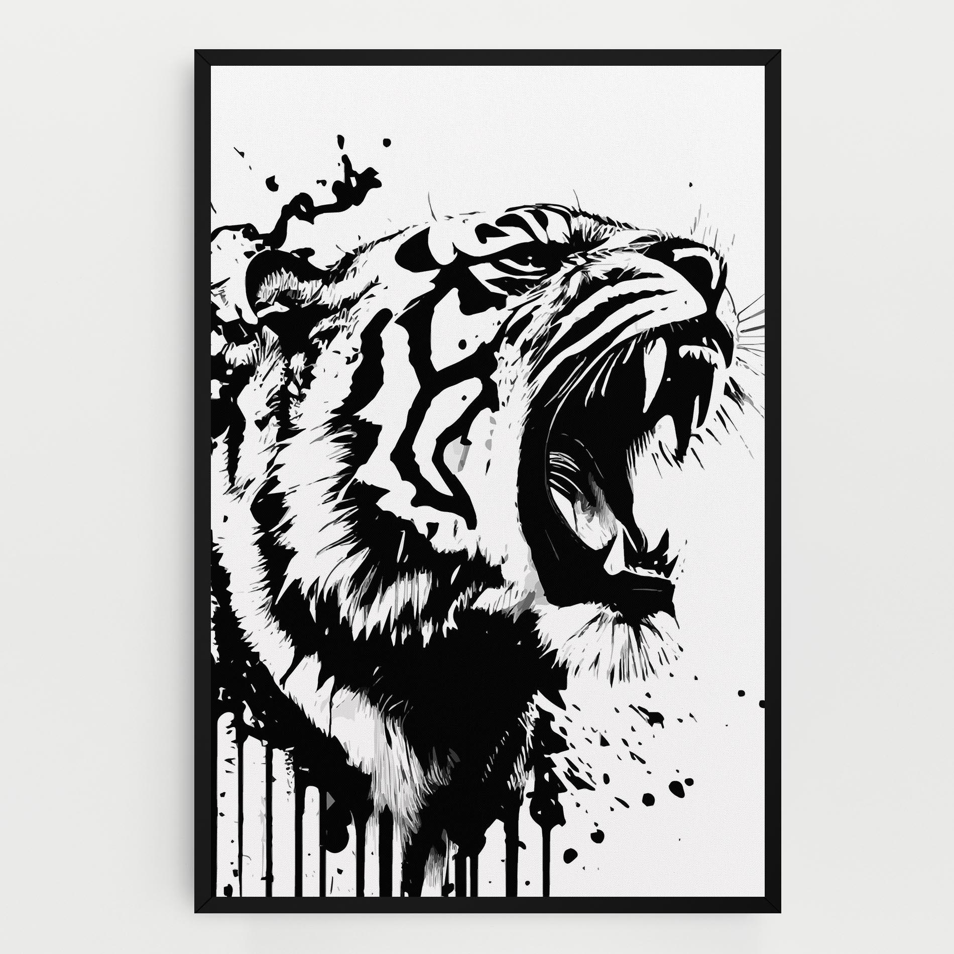 Vászonkép Ink Art Tiger mockup 0