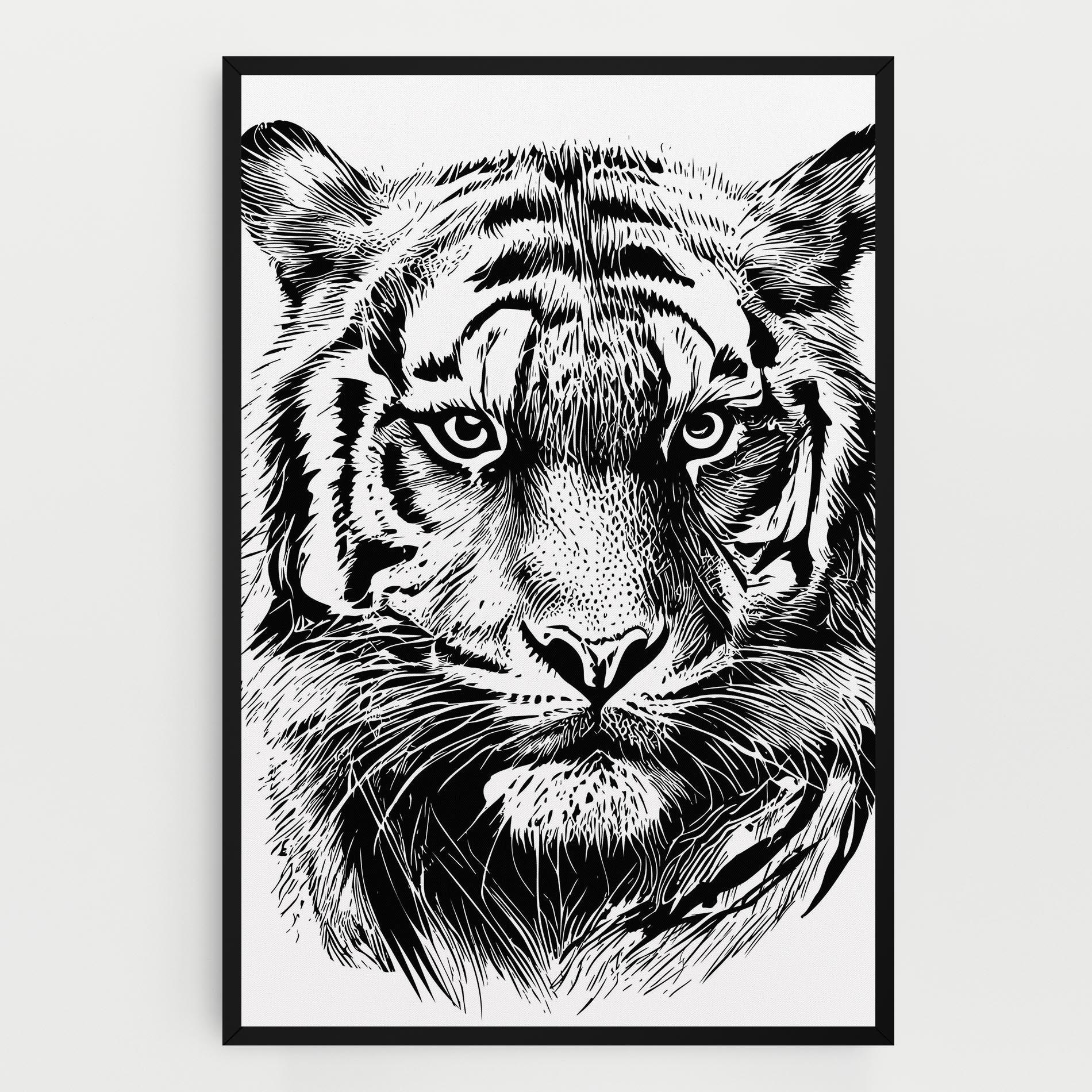 Vászonkép Pretty Tiger Head mockup 0