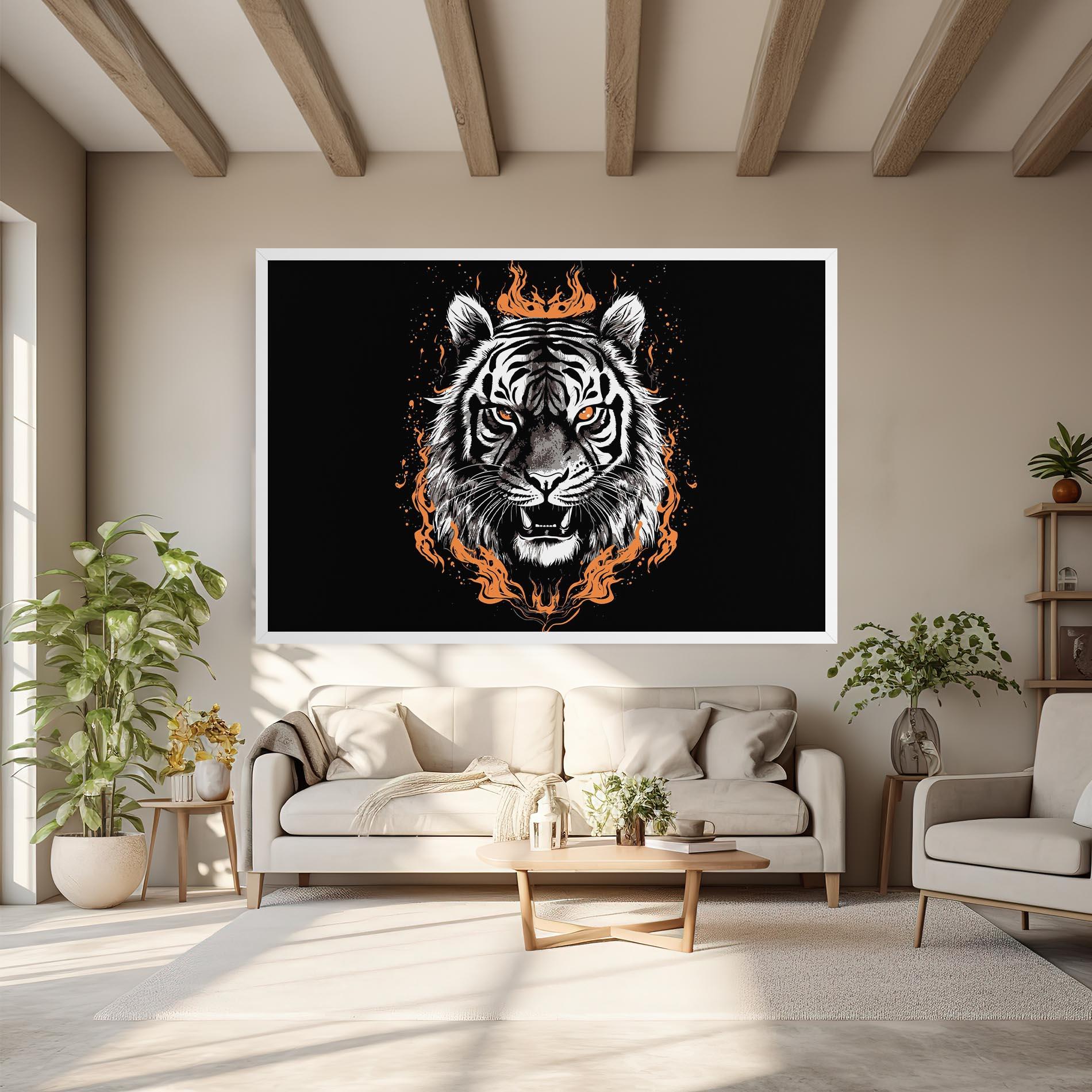 Vászonkép Fire Tiger mockup 6