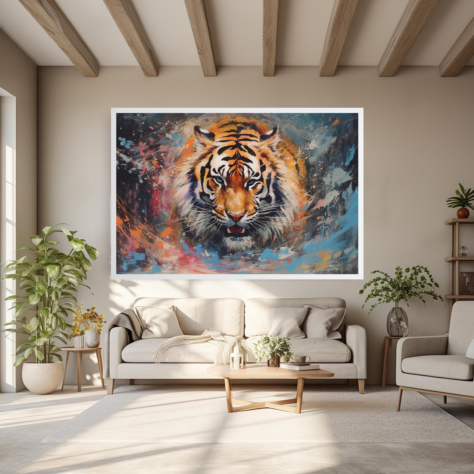 Vászonkép Orange Tiger Painting mockup 6