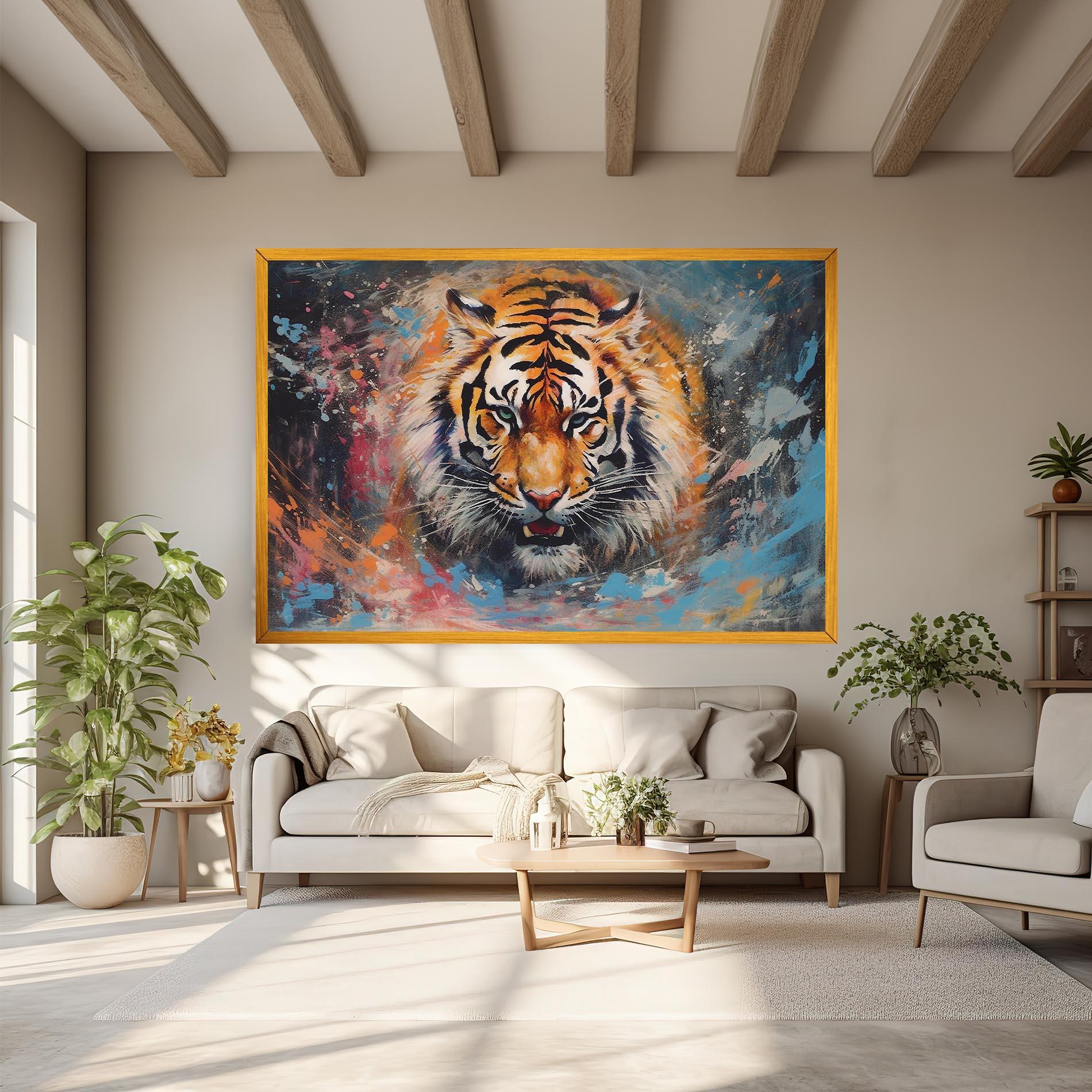 Vászonkép Orange Tiger Painting mockup 6