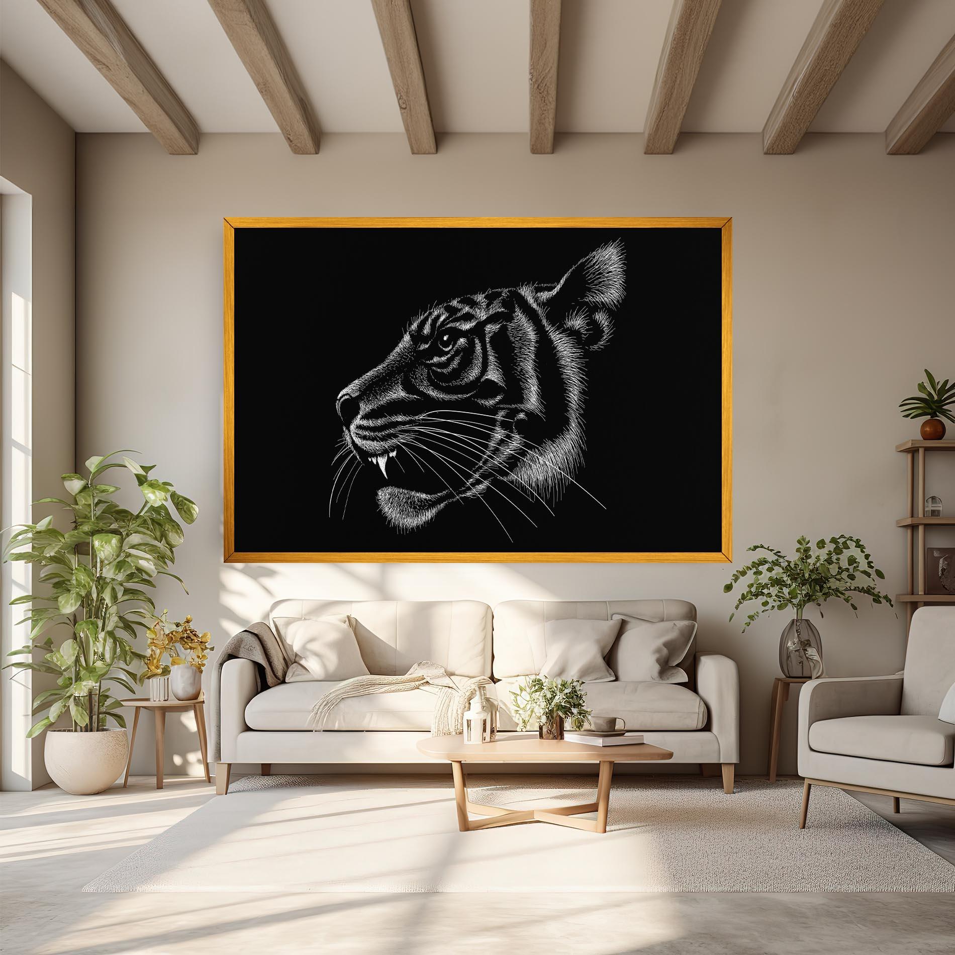 Vászonkép Tiger White Head mockup 6