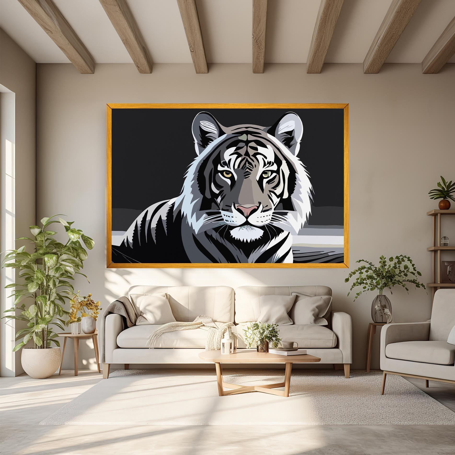 Vászonkép White Grey Tiger mockup 6