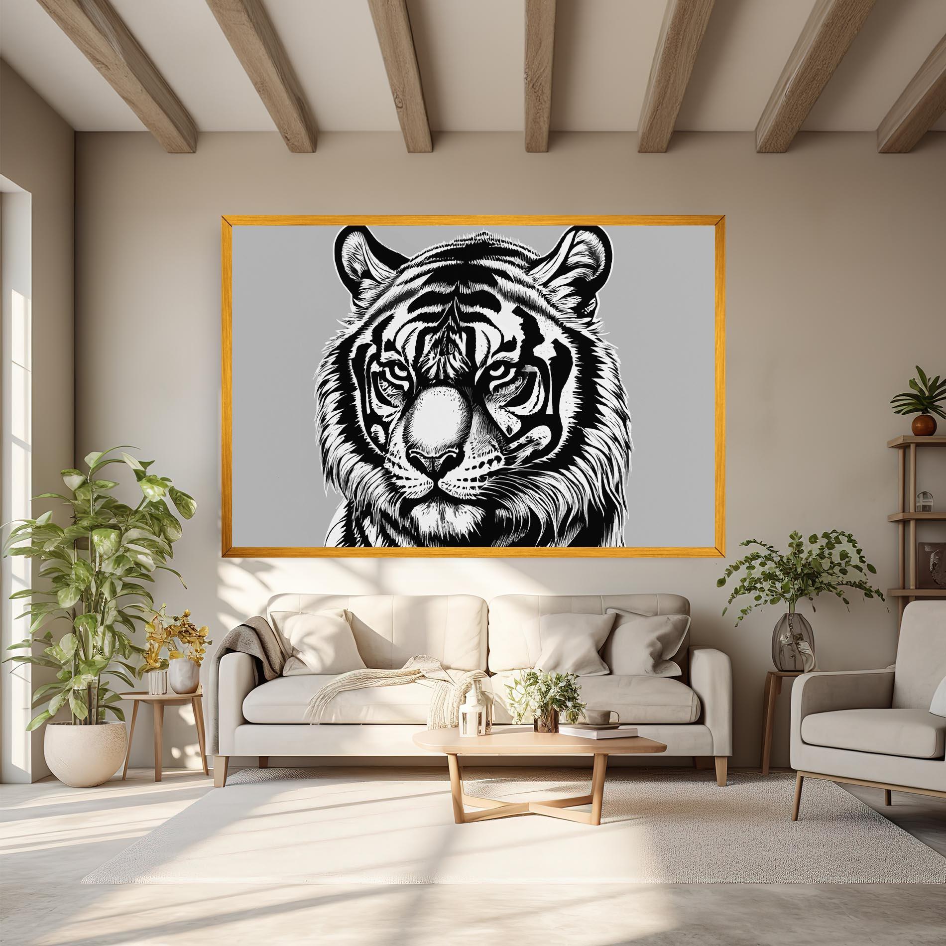 Vászonkép White Tiger Grey mockup 6