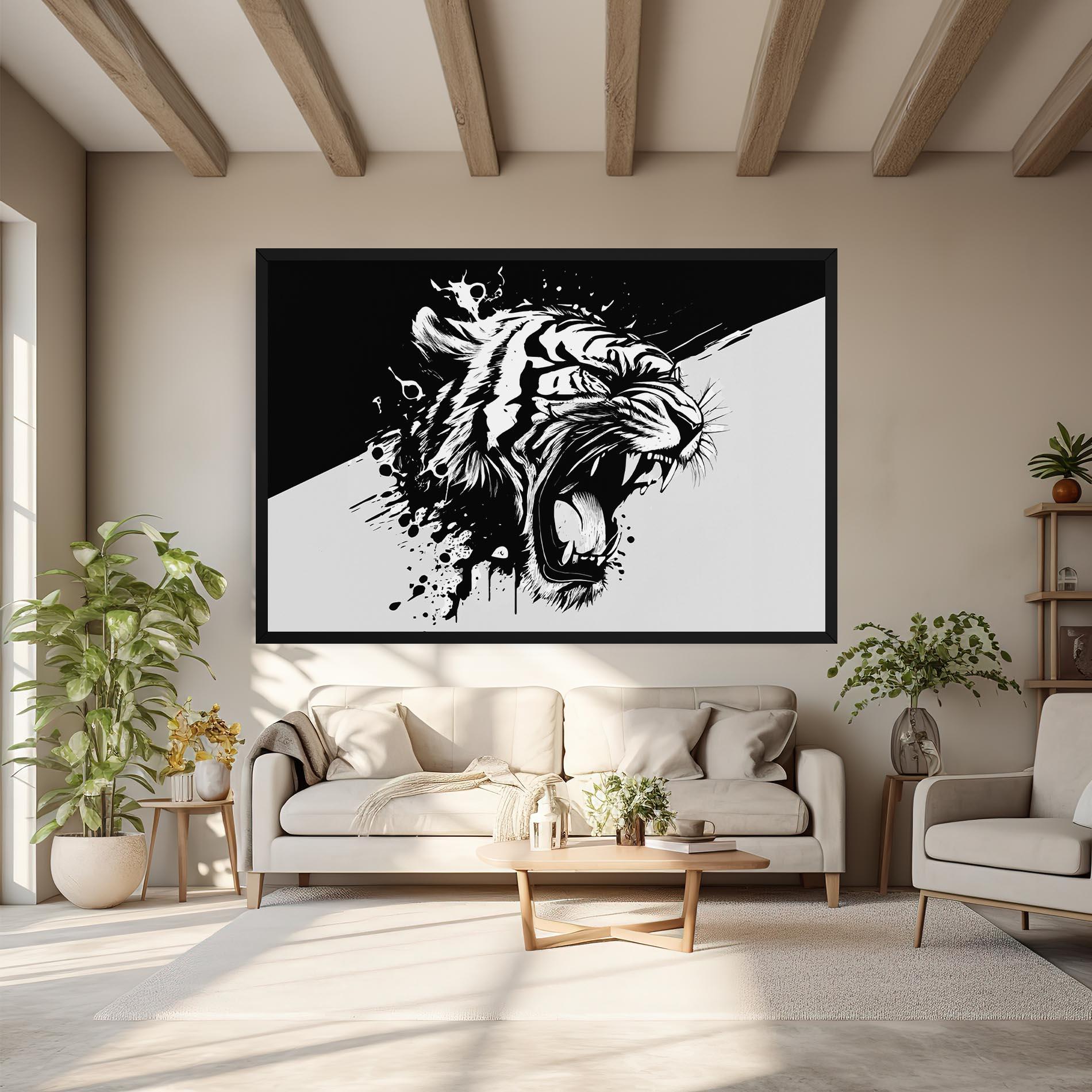 Vászonkép Black Grey Tiger mockup 6
