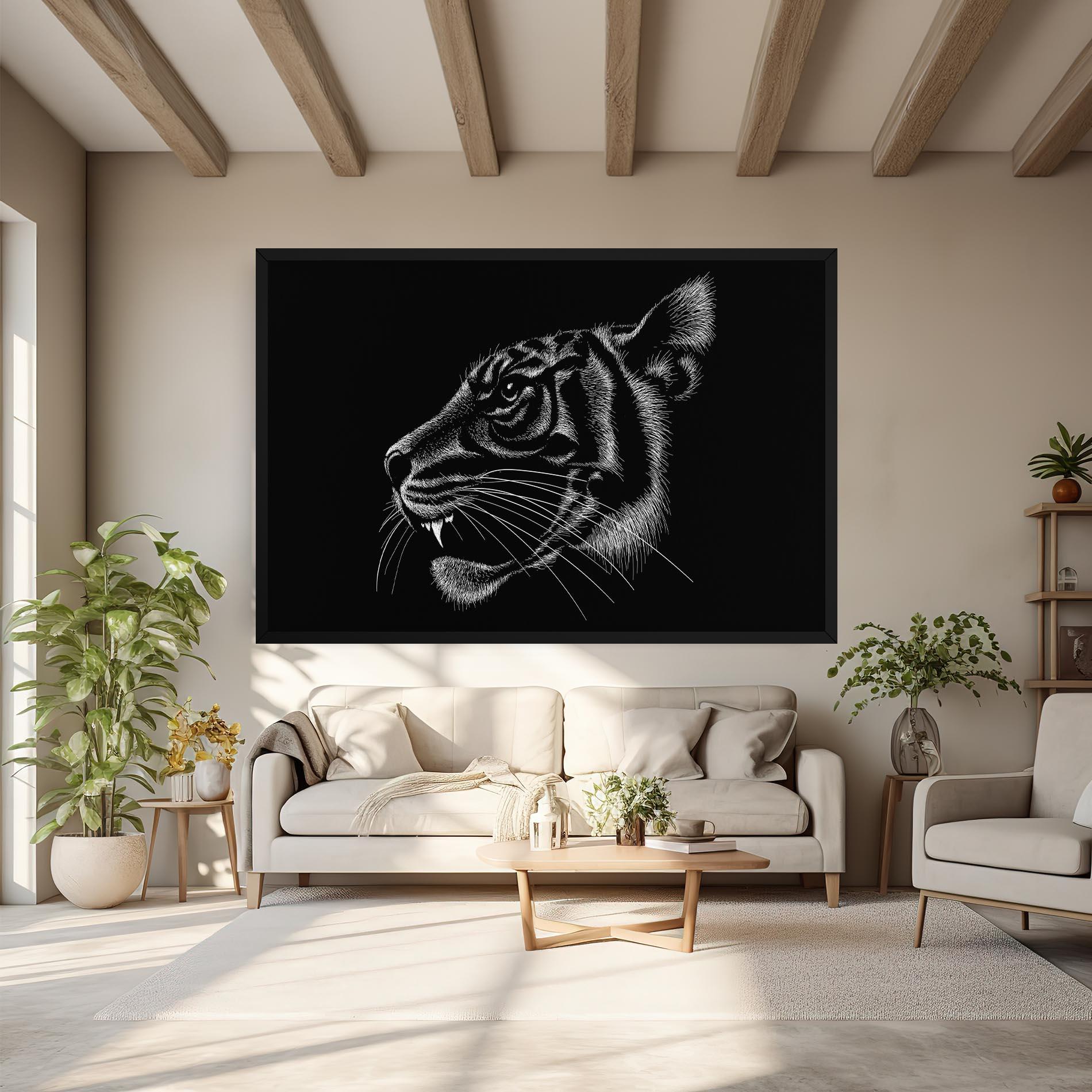 Vászonkép Tiger White Head mockup 6