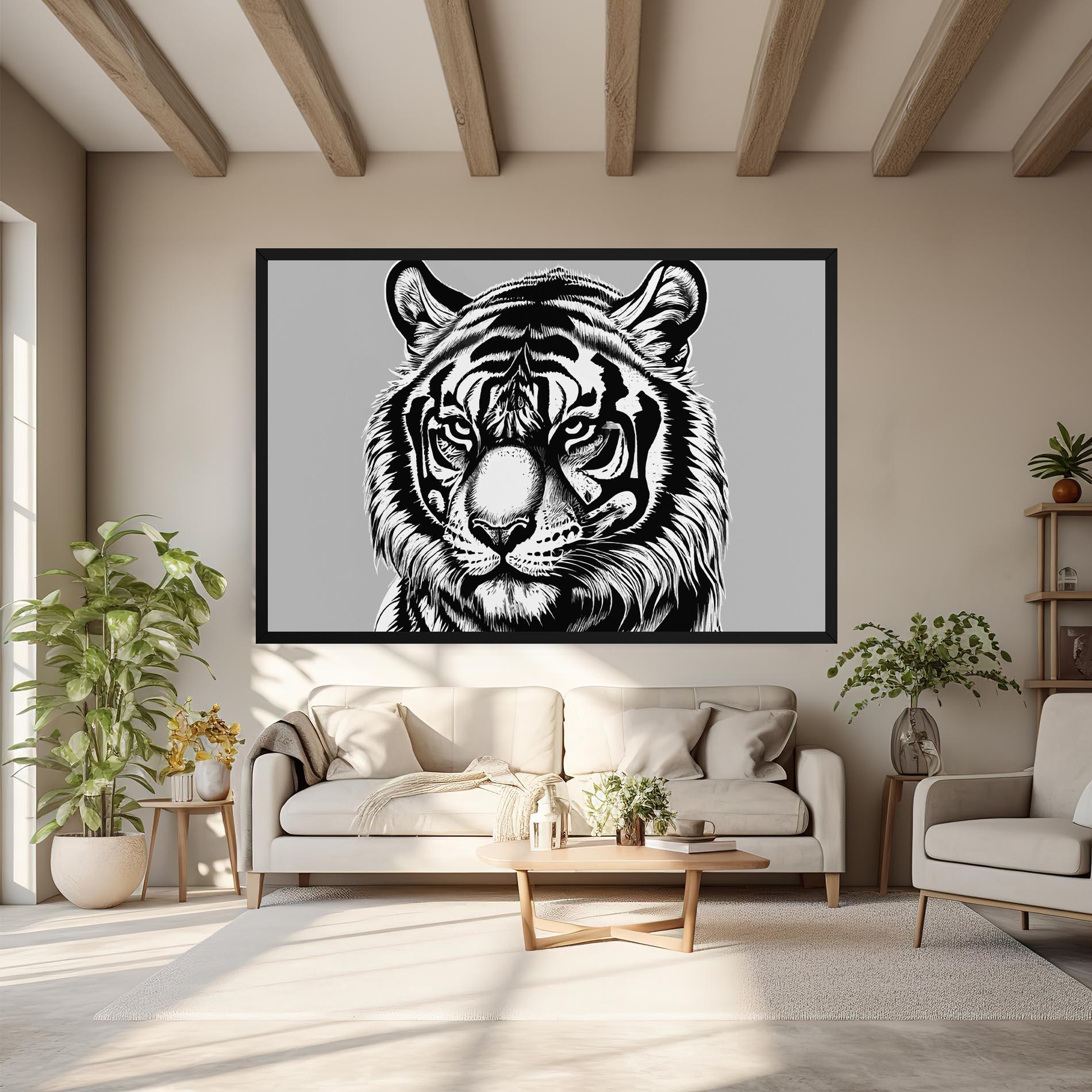 Vászonkép White Tiger Grey mockup 6