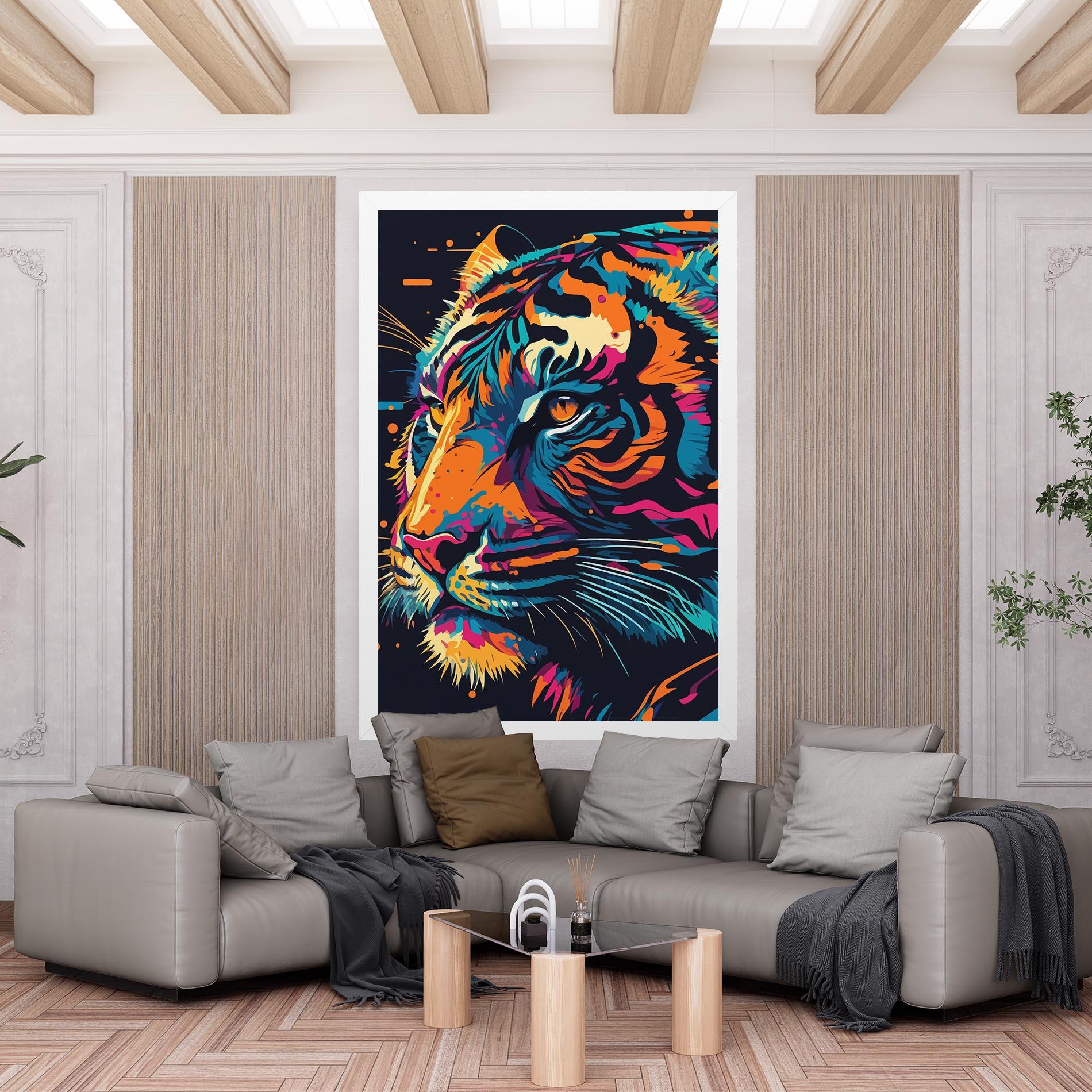 Vászonkép Colorful Tiger mockup 6