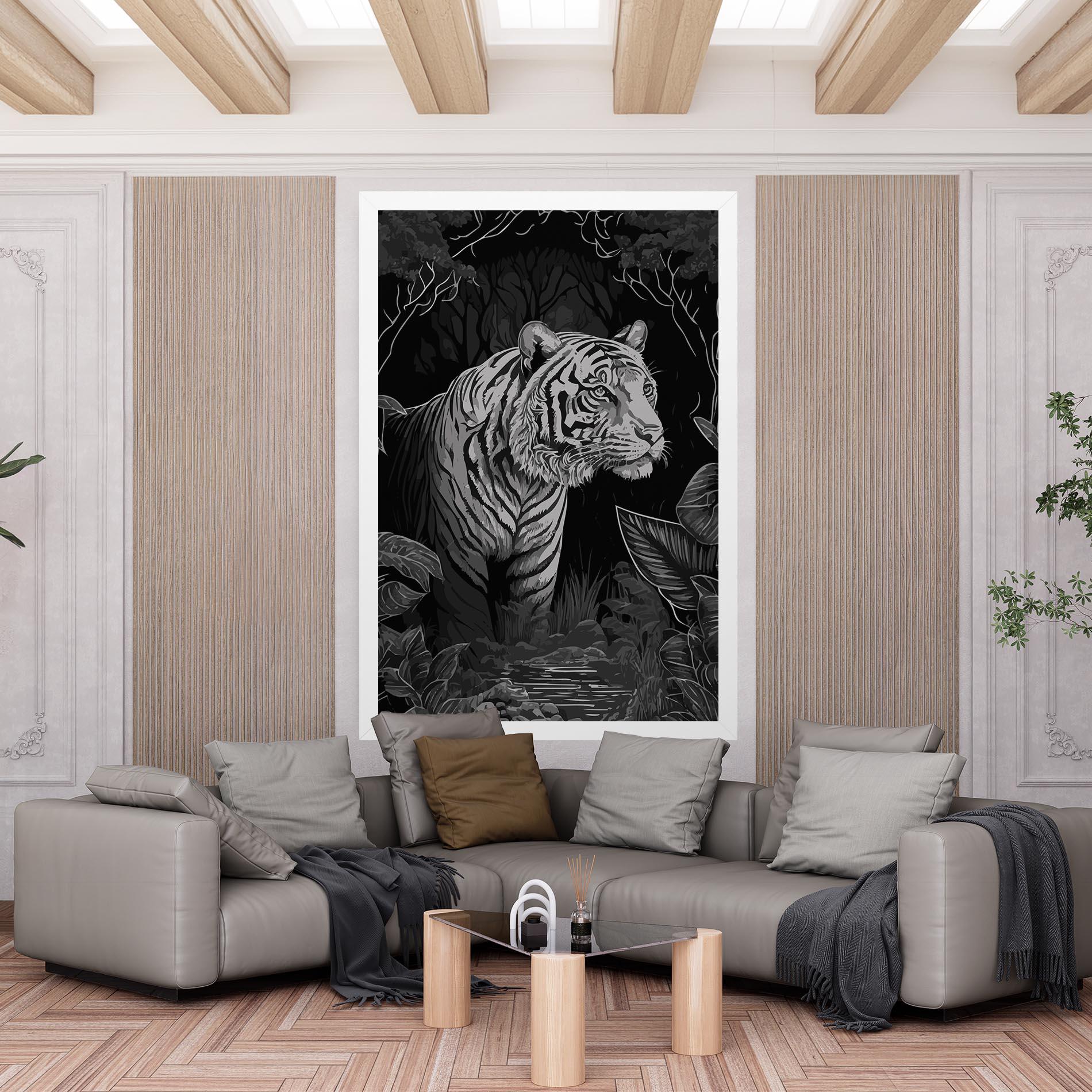 Vászonkép Grey Tiger mockup 6