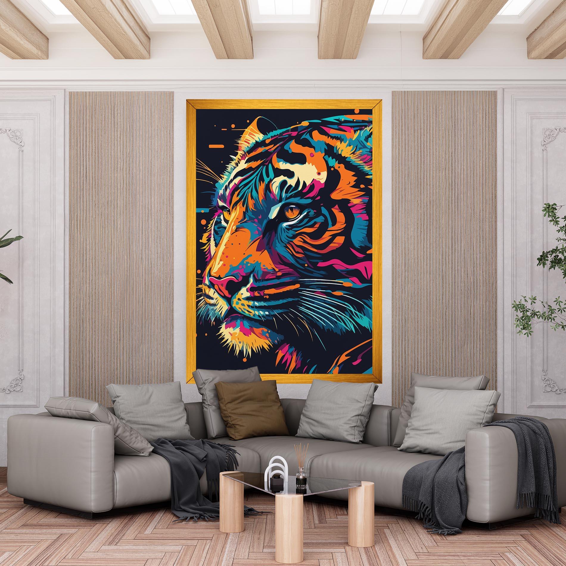 Vászonkép Colorful Tiger mockup 6