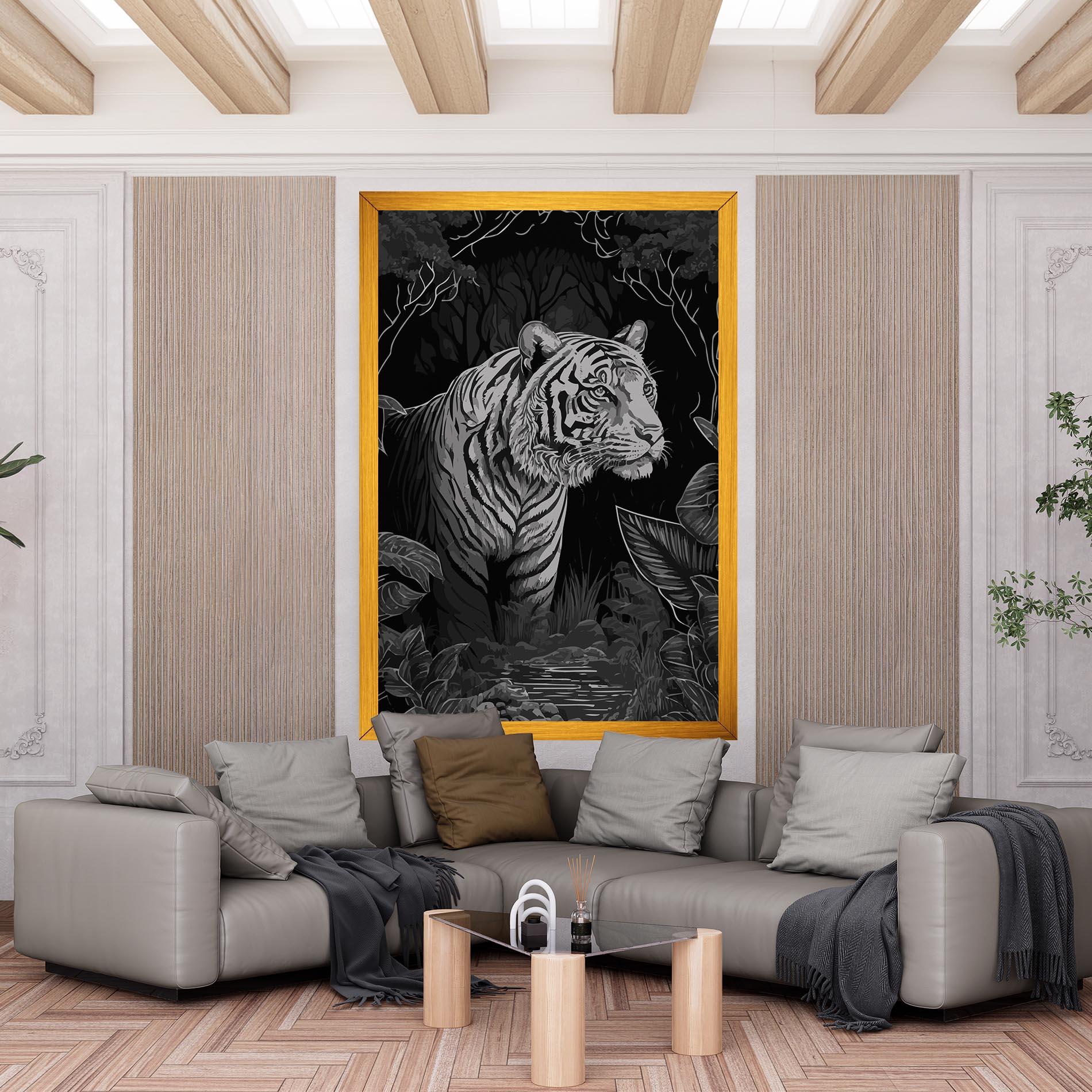 Vászonkép Grey Tiger mockup 6
