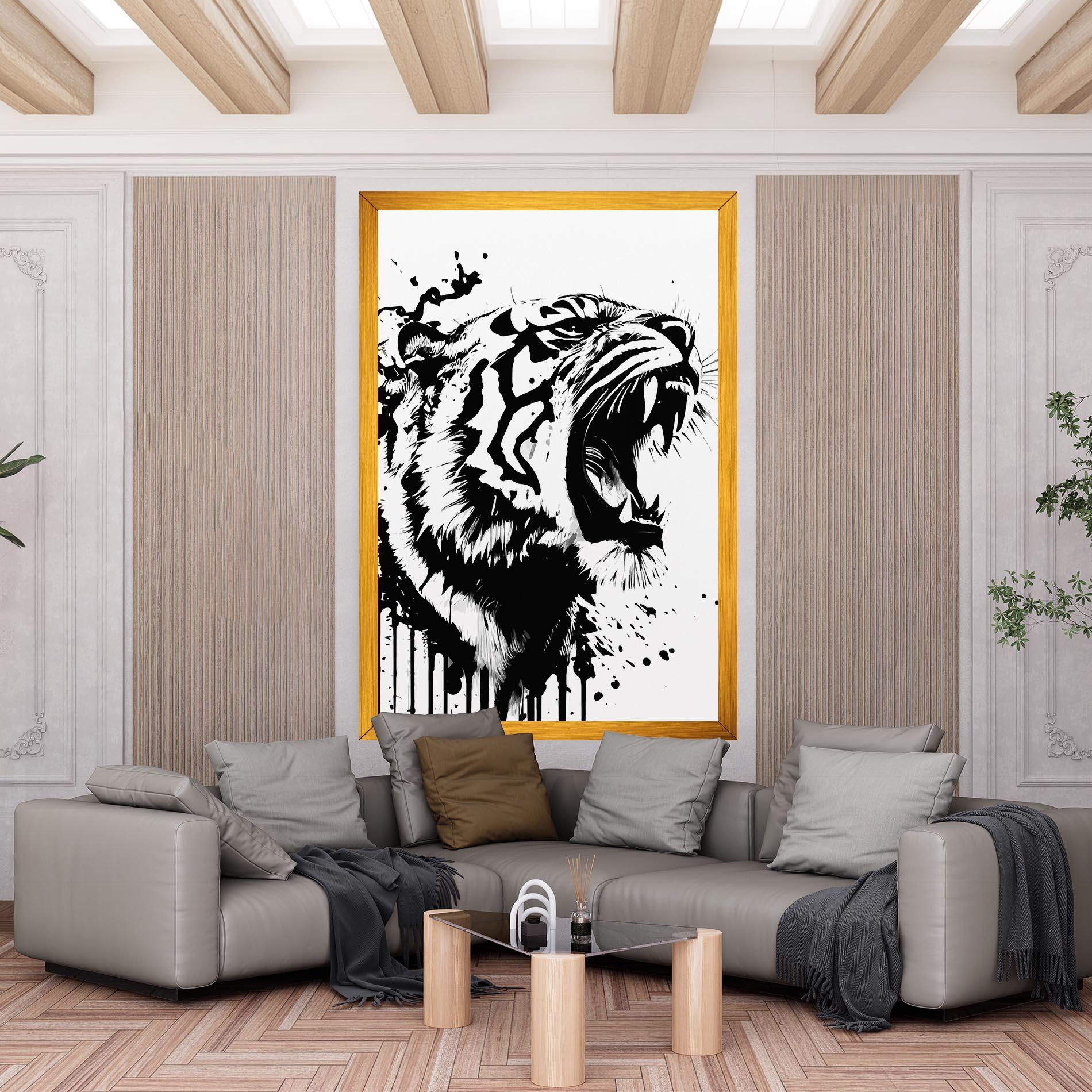 Vászonkép Ink Art Tiger mockup 6