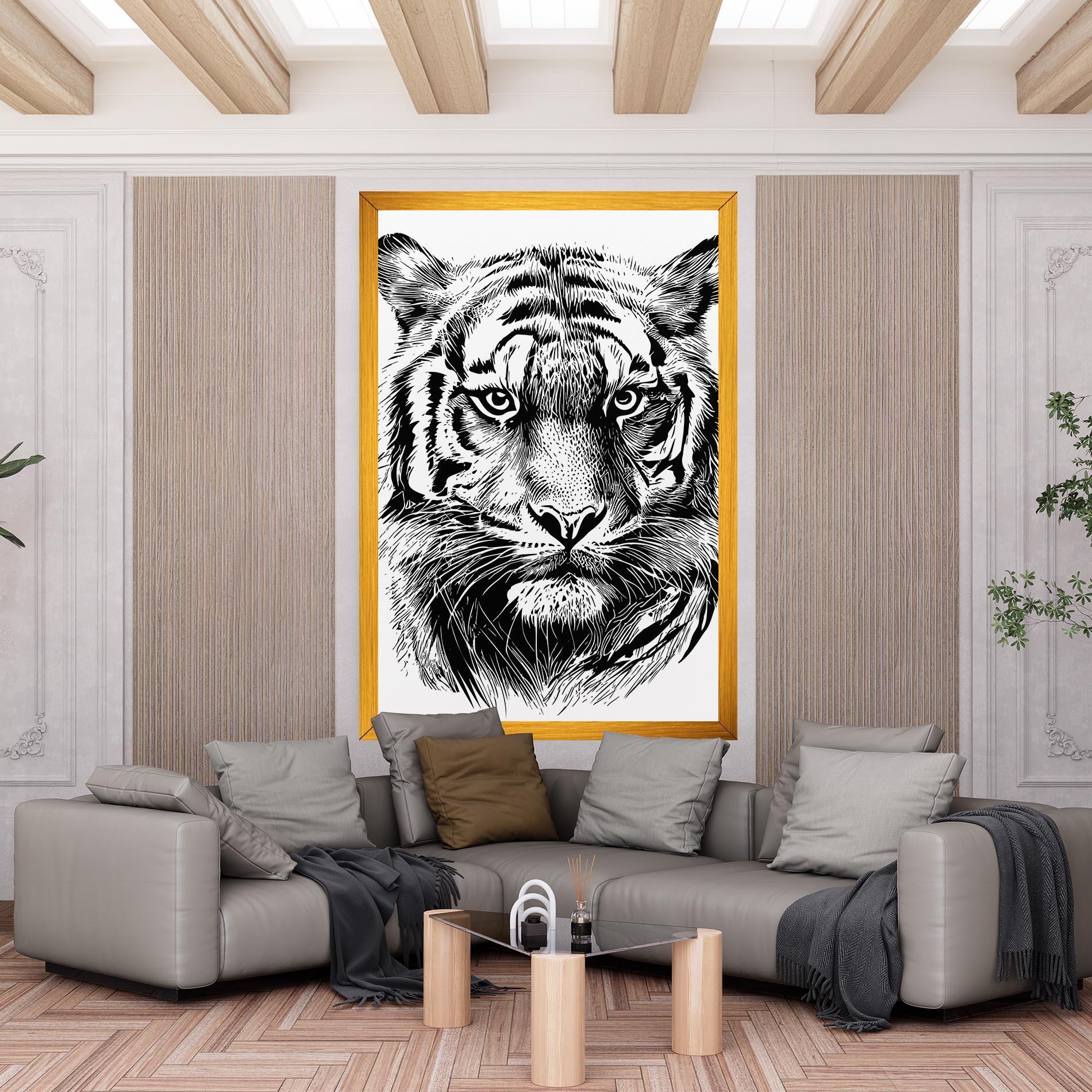 Vászonkép Pretty Tiger Head mockup 6