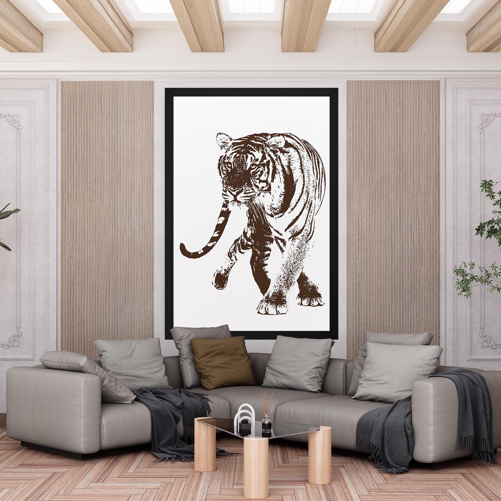 Vászonkép Brown Line Tiger mockup 6