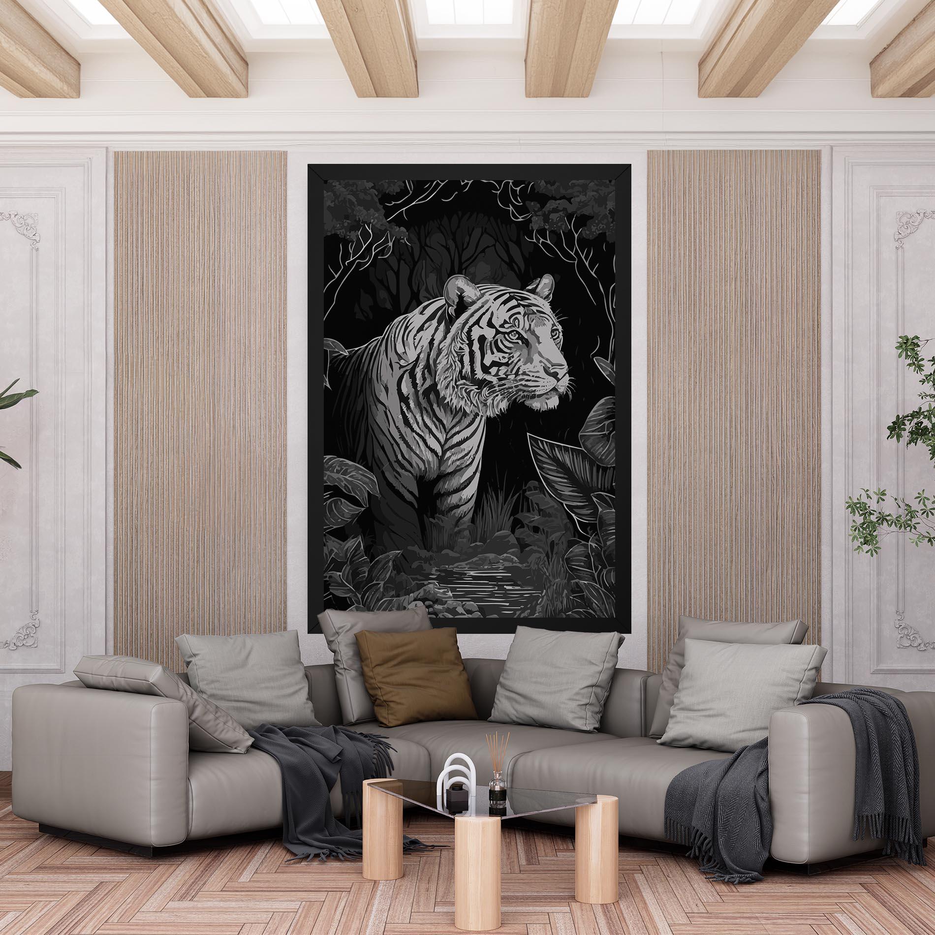 Vászonkép Grey Tiger mockup 6