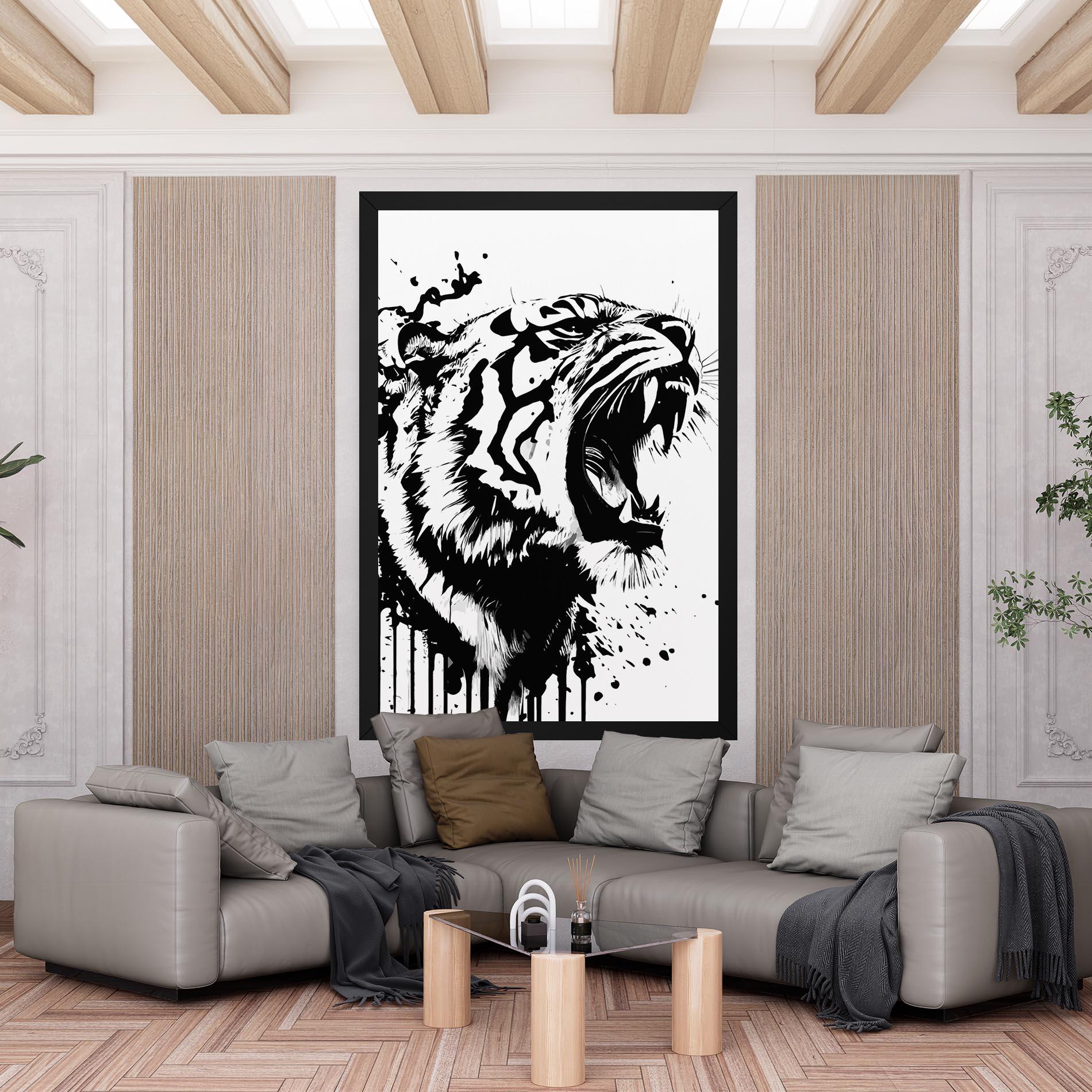Vászonkép Ink Art Tiger mockup 6