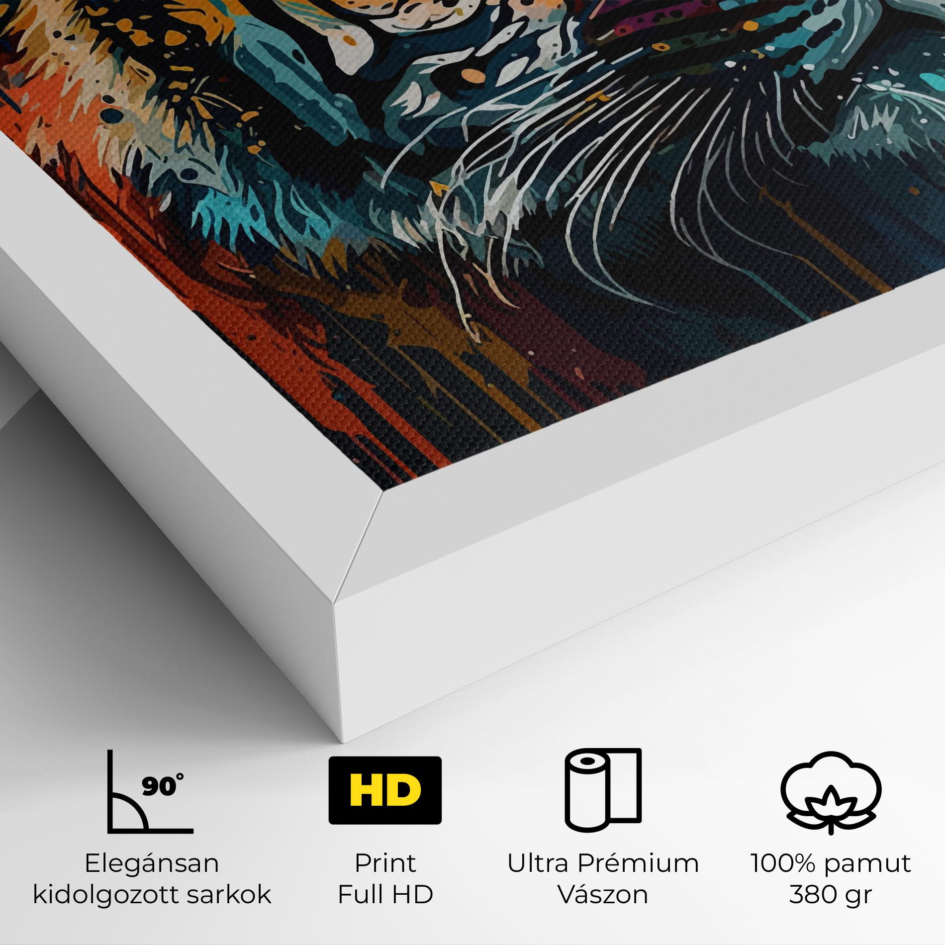 Vászonkép Color Mix Tiger mockup 4