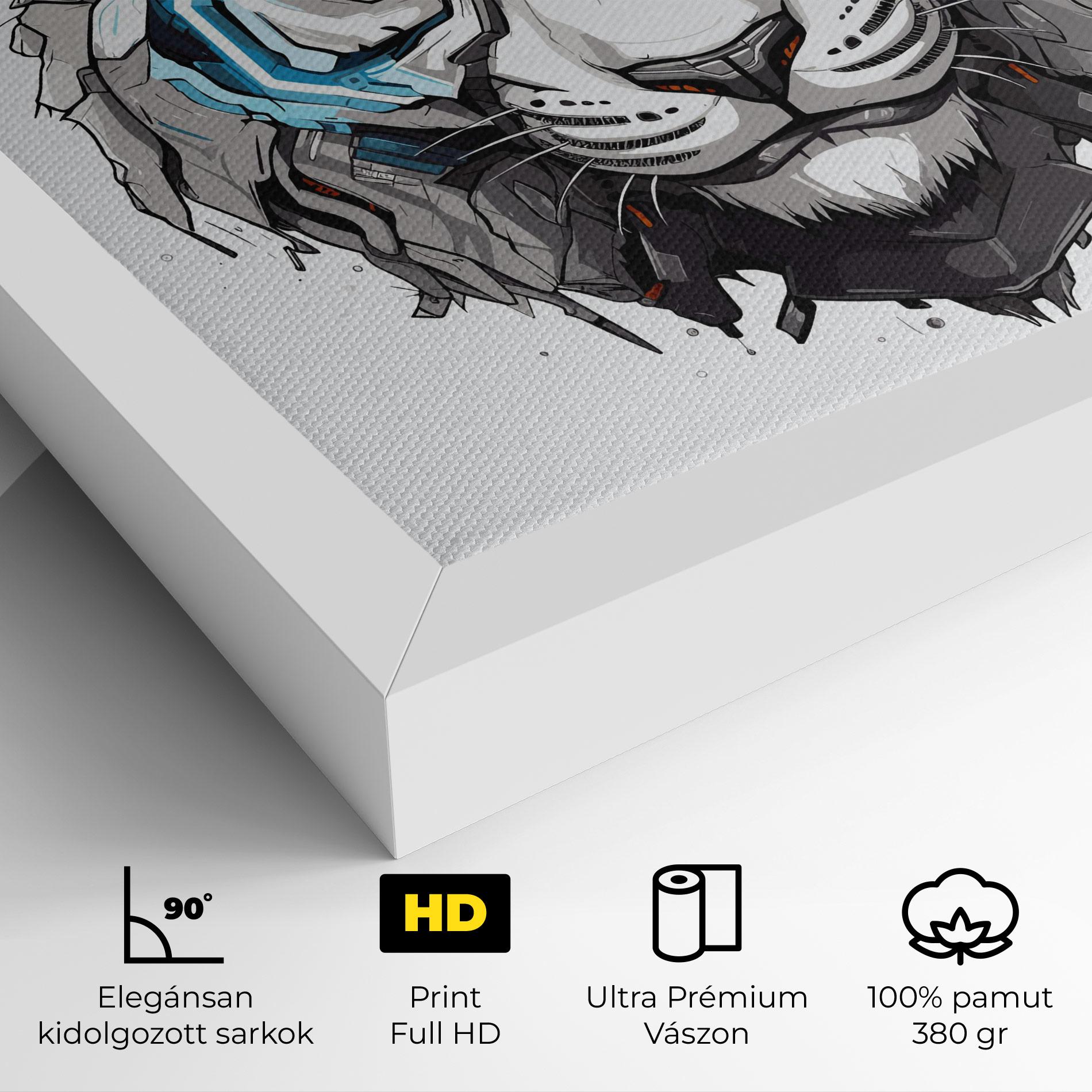 Vászonkép Cyborg Tiger mockup 4