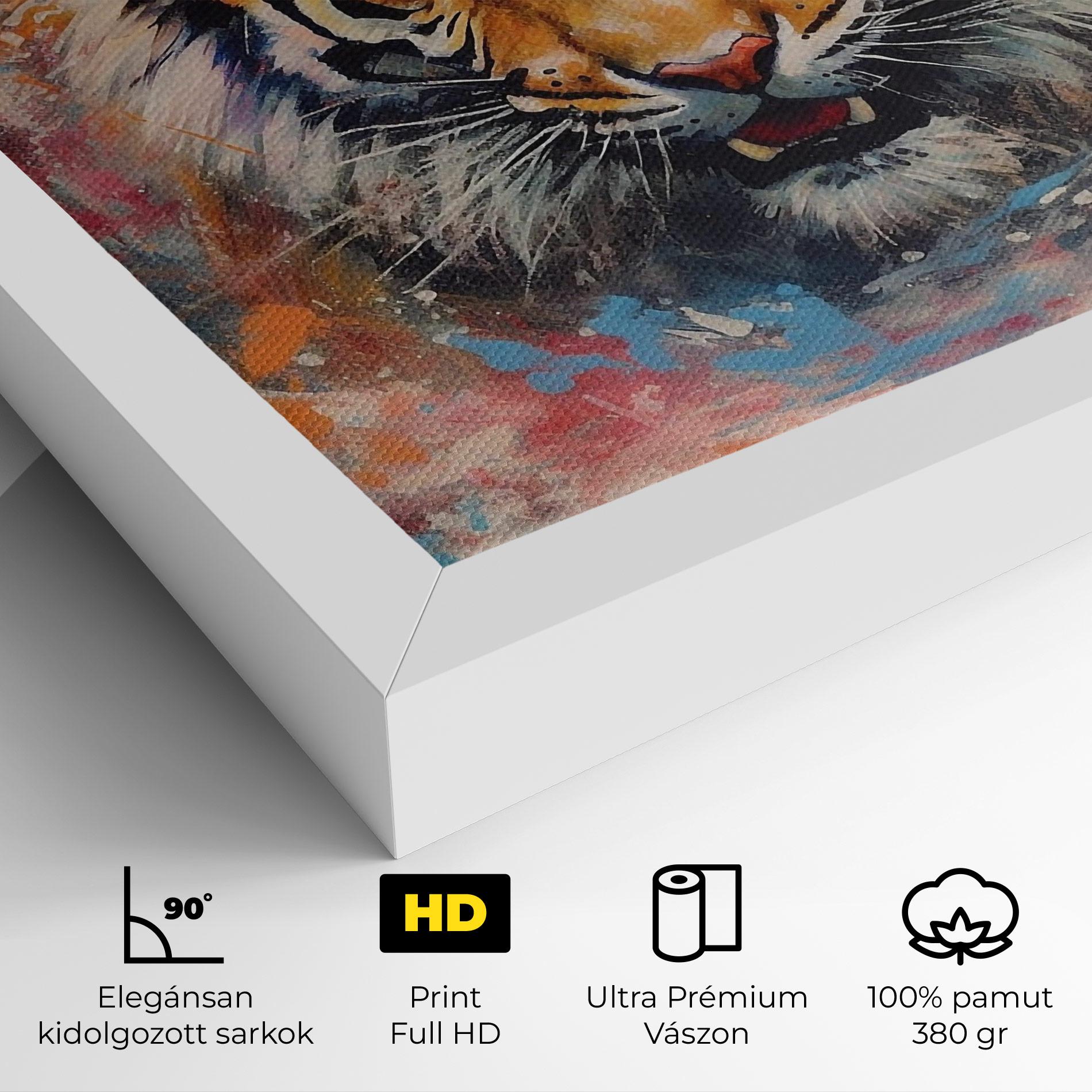 Vászonkép Orange Tiger Painting mockup 4