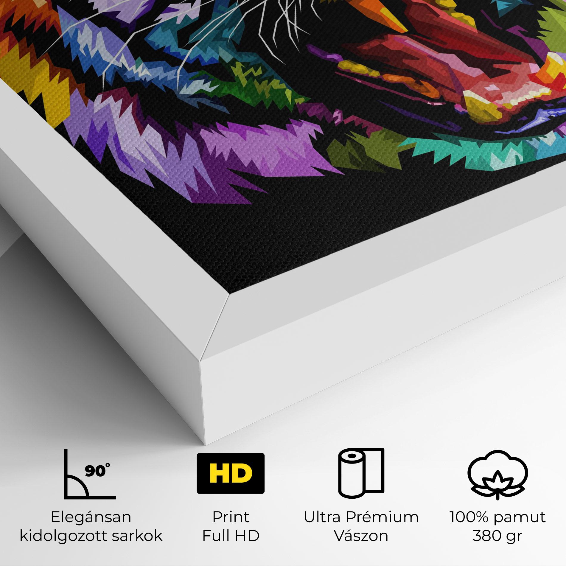 Vászonkép Tiger On Black mockup 4