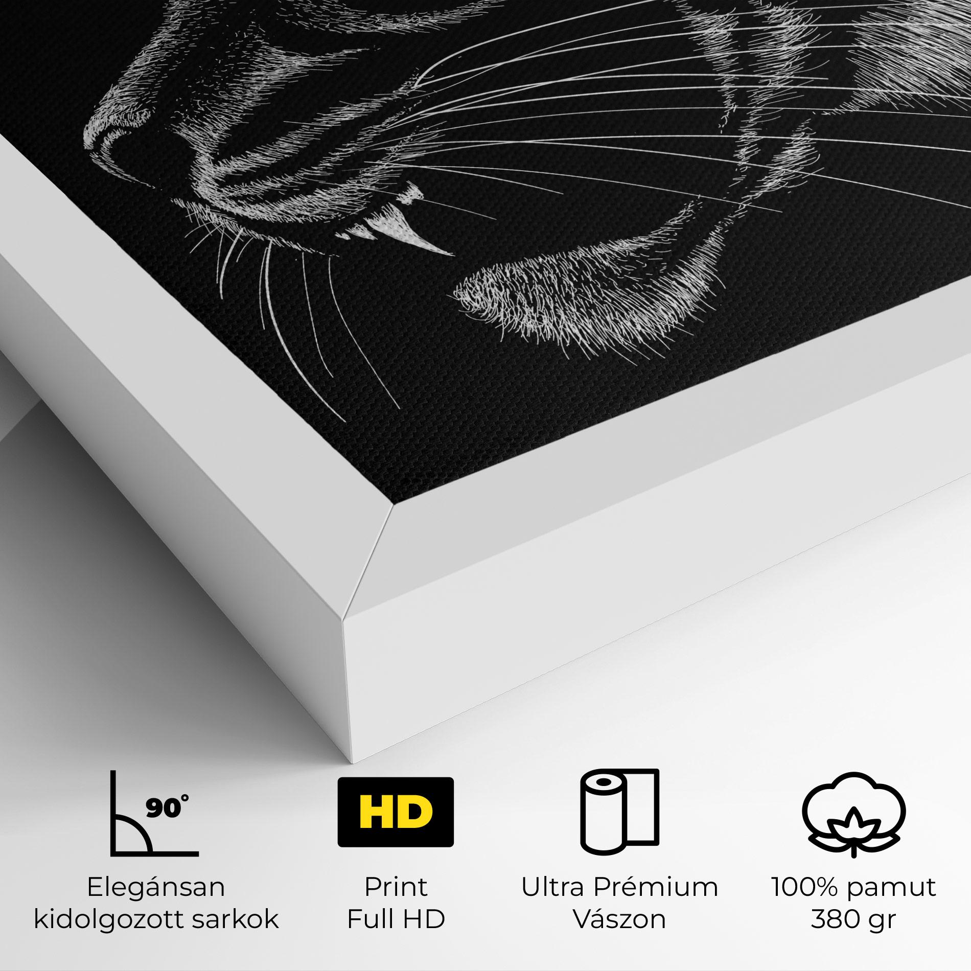 Vászonkép Tiger White Head mockup 4