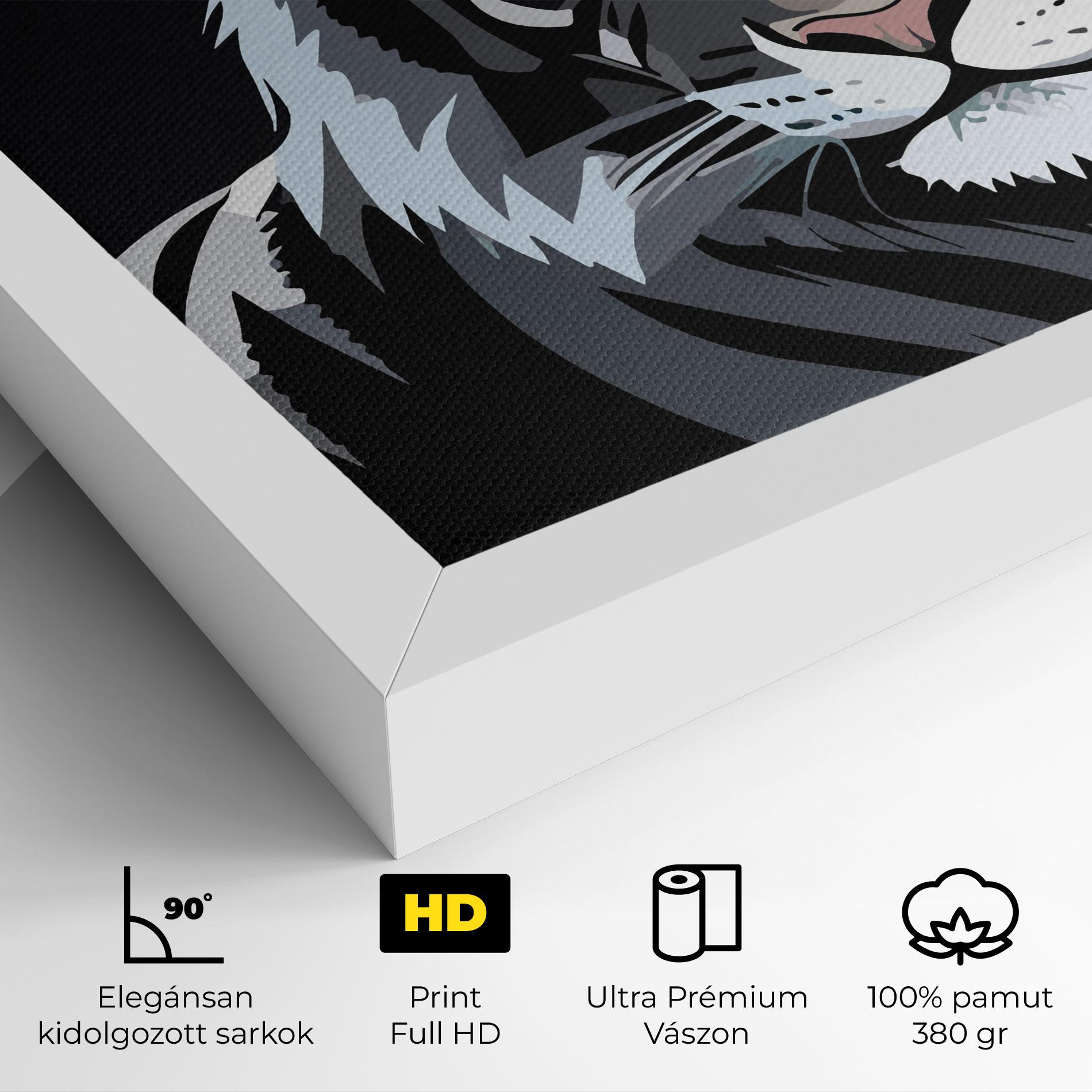 Vászonkép White Grey Tiger mockup 4