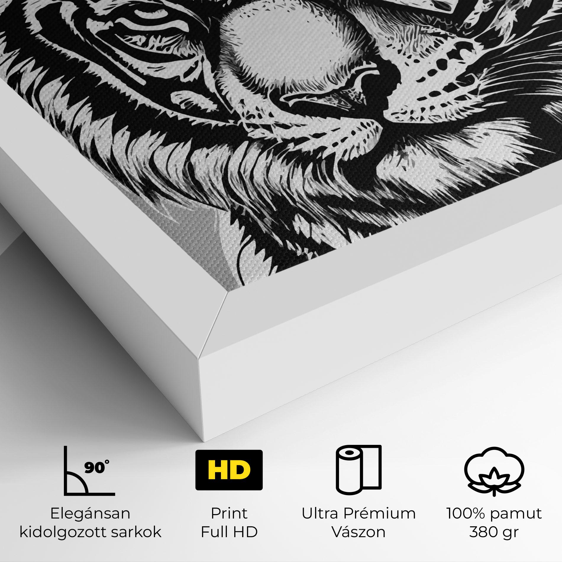 Vászonkép White Tiger Grey mockup 4