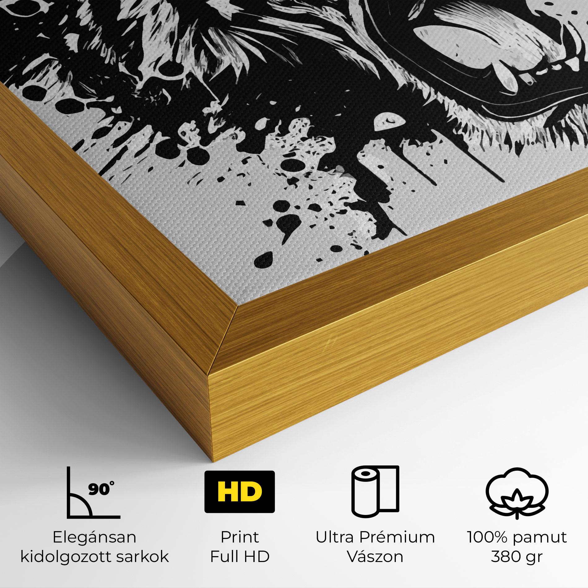 Vászonkép Black Grey Tiger mockup 4