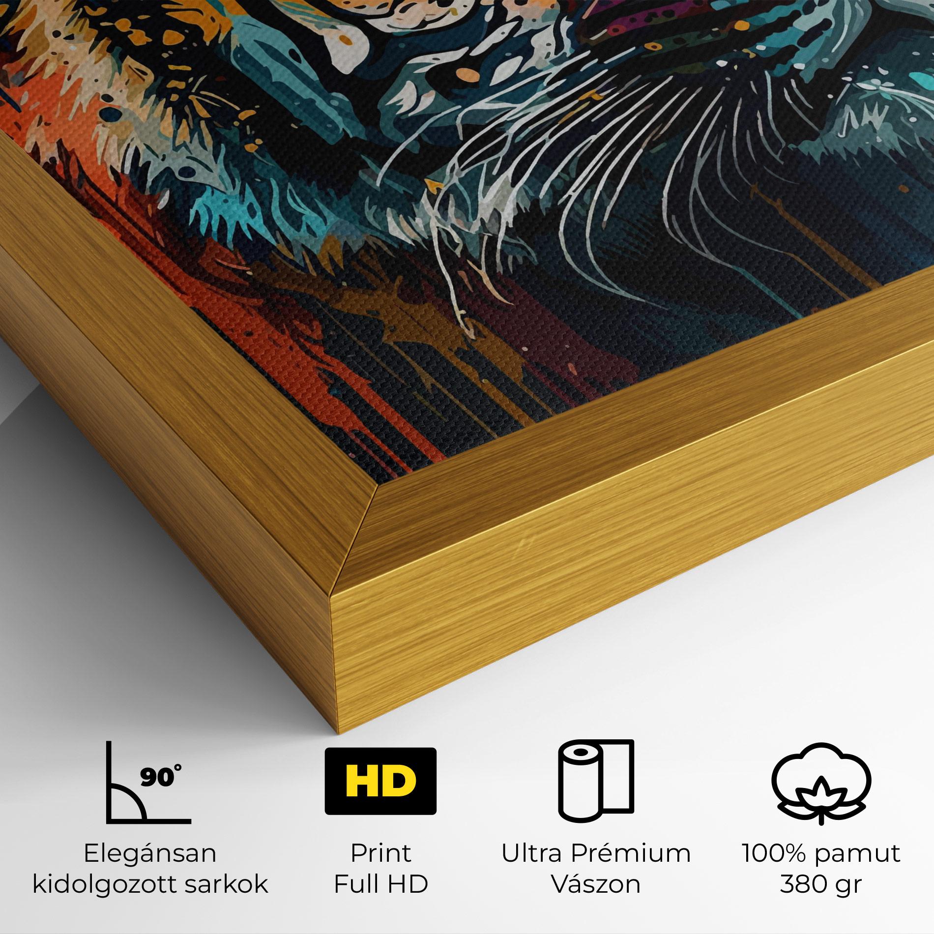 Vászonkép Color Mix Tiger mockup 4