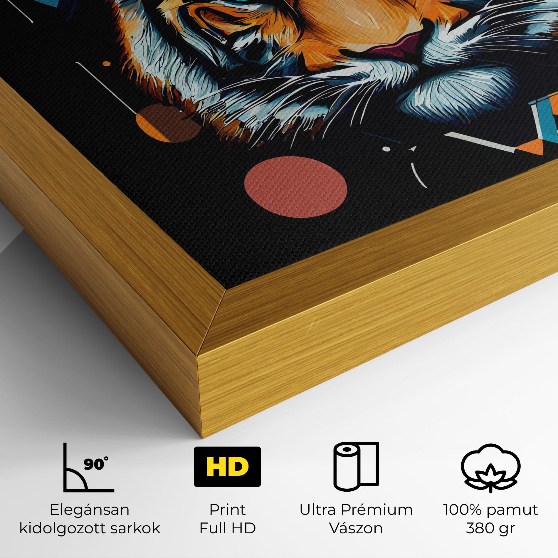 Vászonkép Geometric Tiger mockup 4