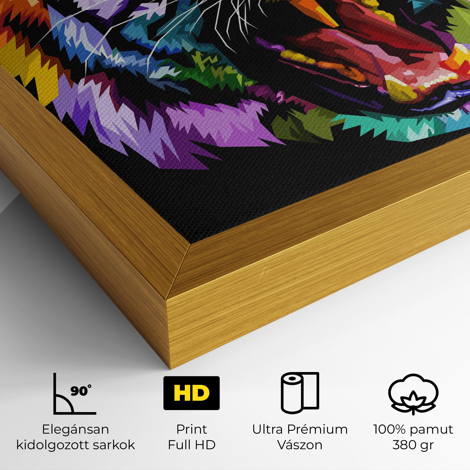 Vászonkép Tiger On Black mockup 4
