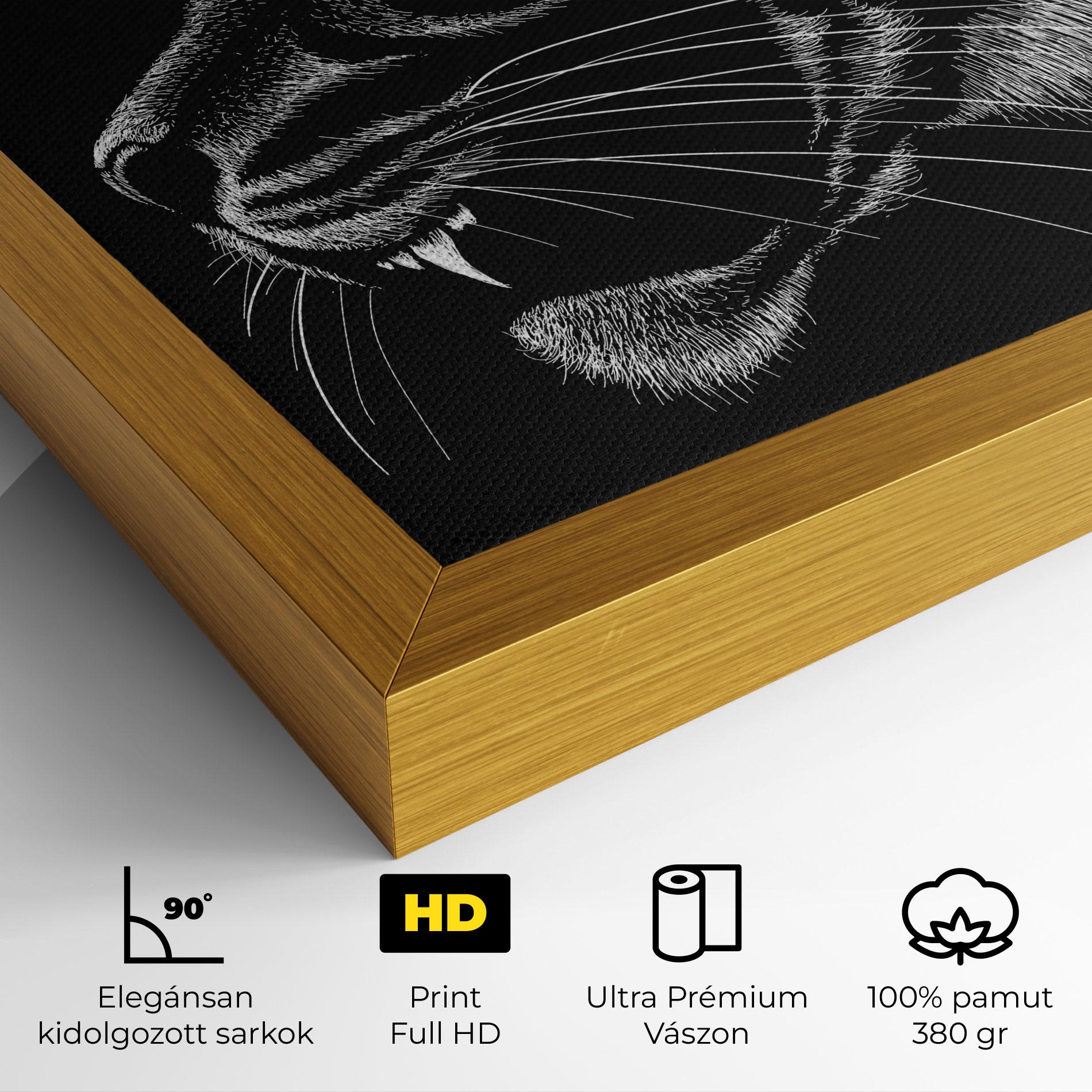Vászonkép Tiger White Head mockup 4