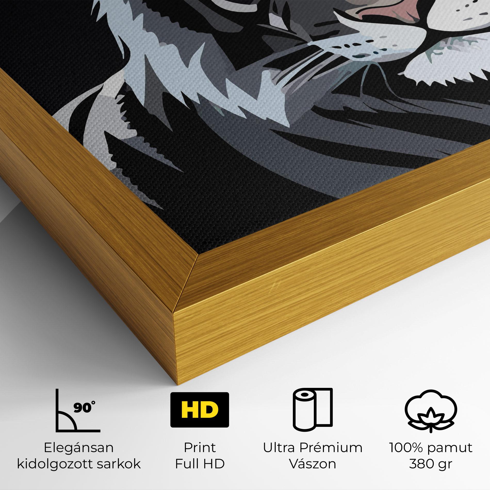 Vászonkép White Grey Tiger mockup 4