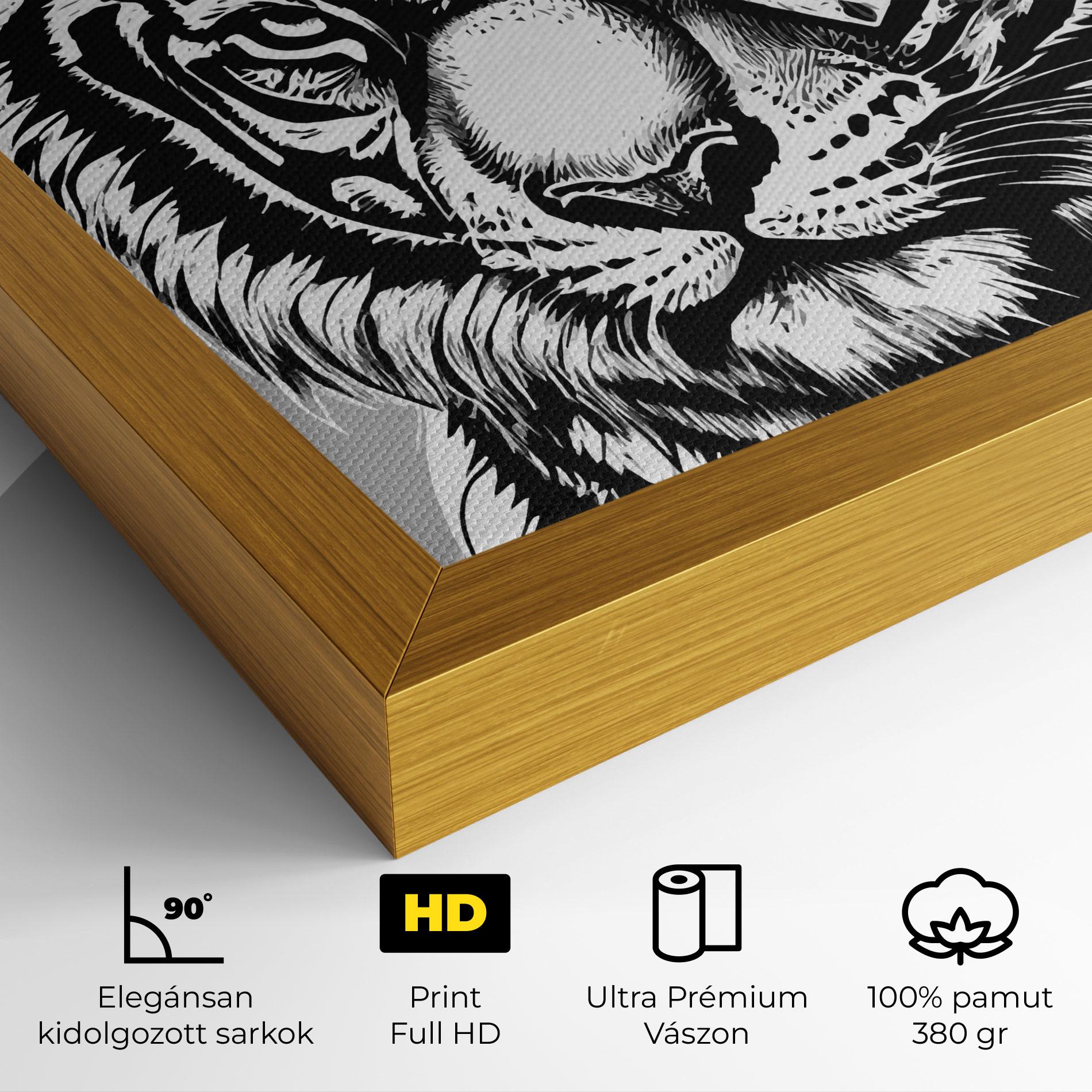Vászonkép White Tiger Grey mockup 4