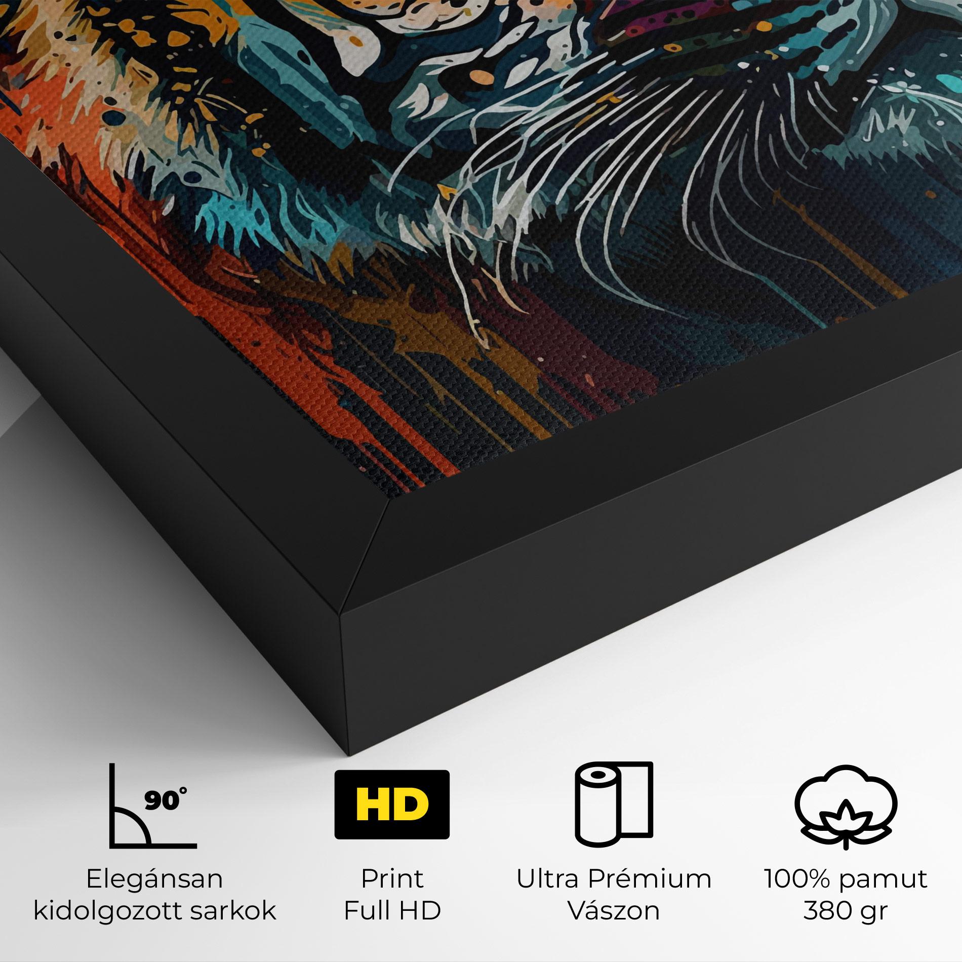 Vászonkép Color Mix Tiger mockup 4