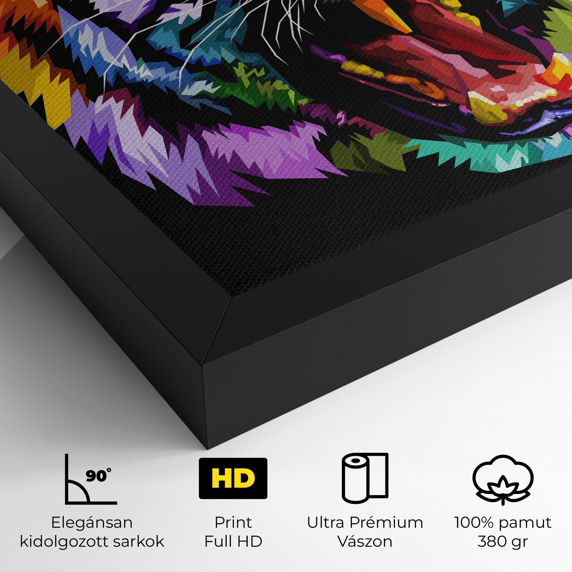 Vászonkép Tiger On Black mockup 4