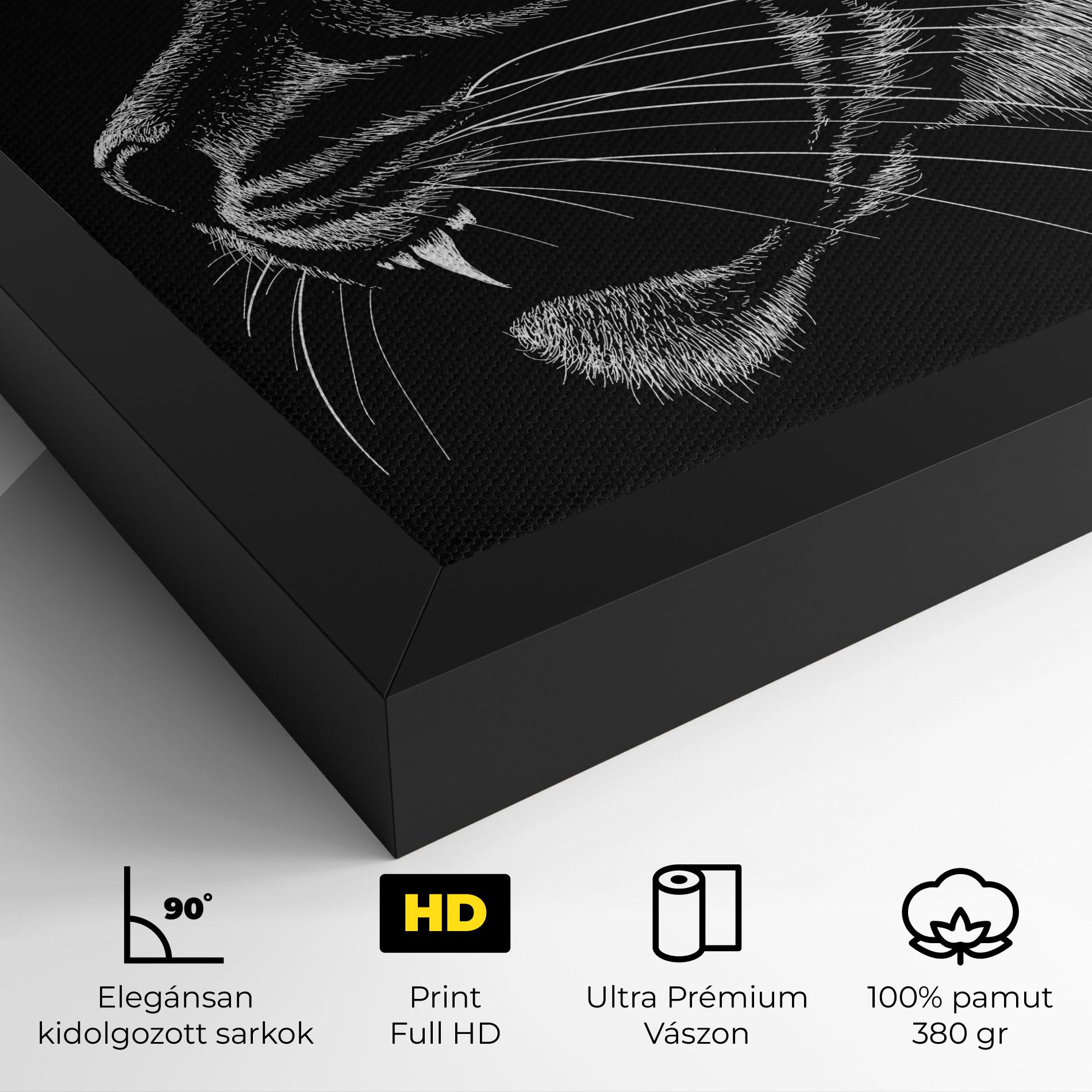 Vászonkép Tiger White Head mockup 4