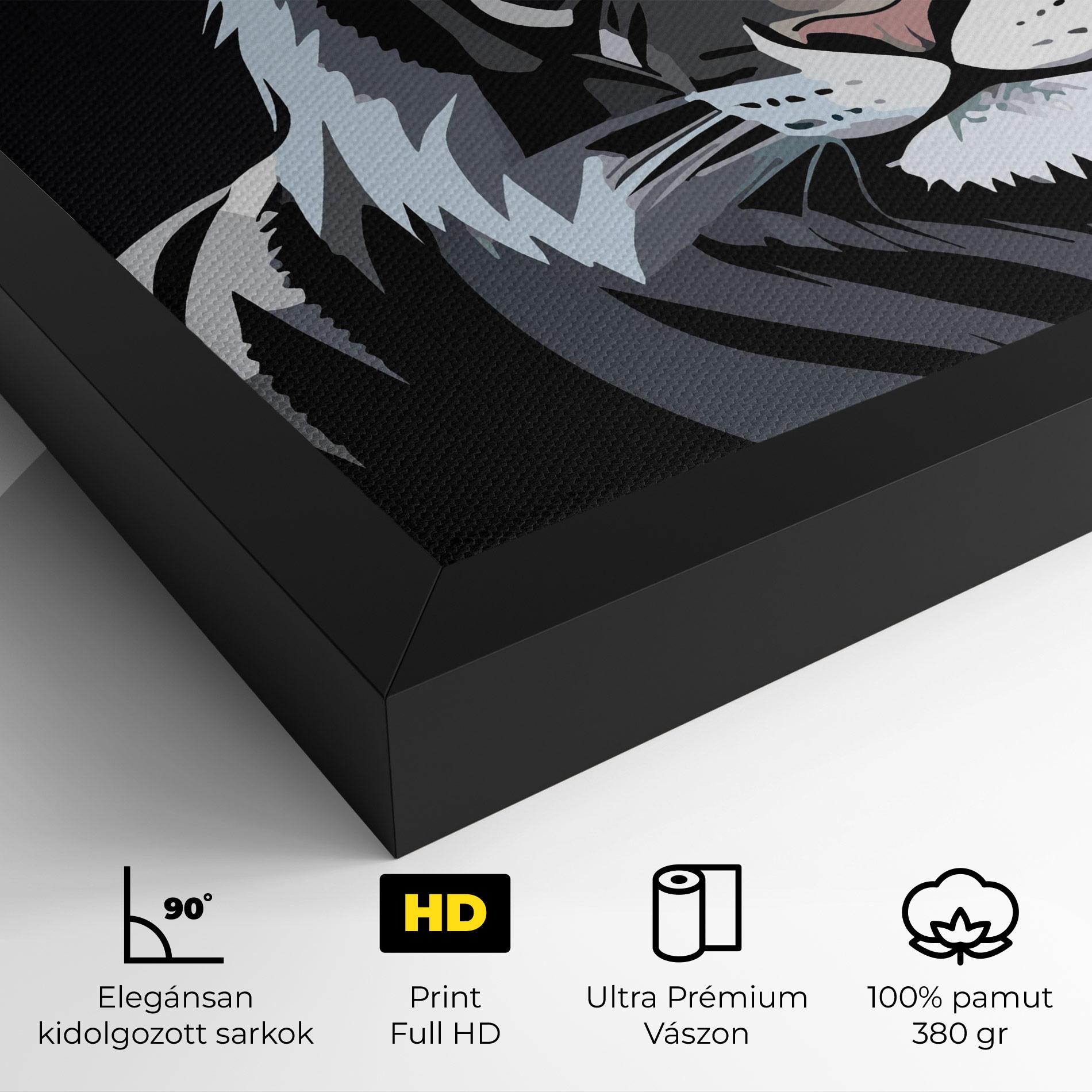 Vászonkép White Grey Tiger mockup 4