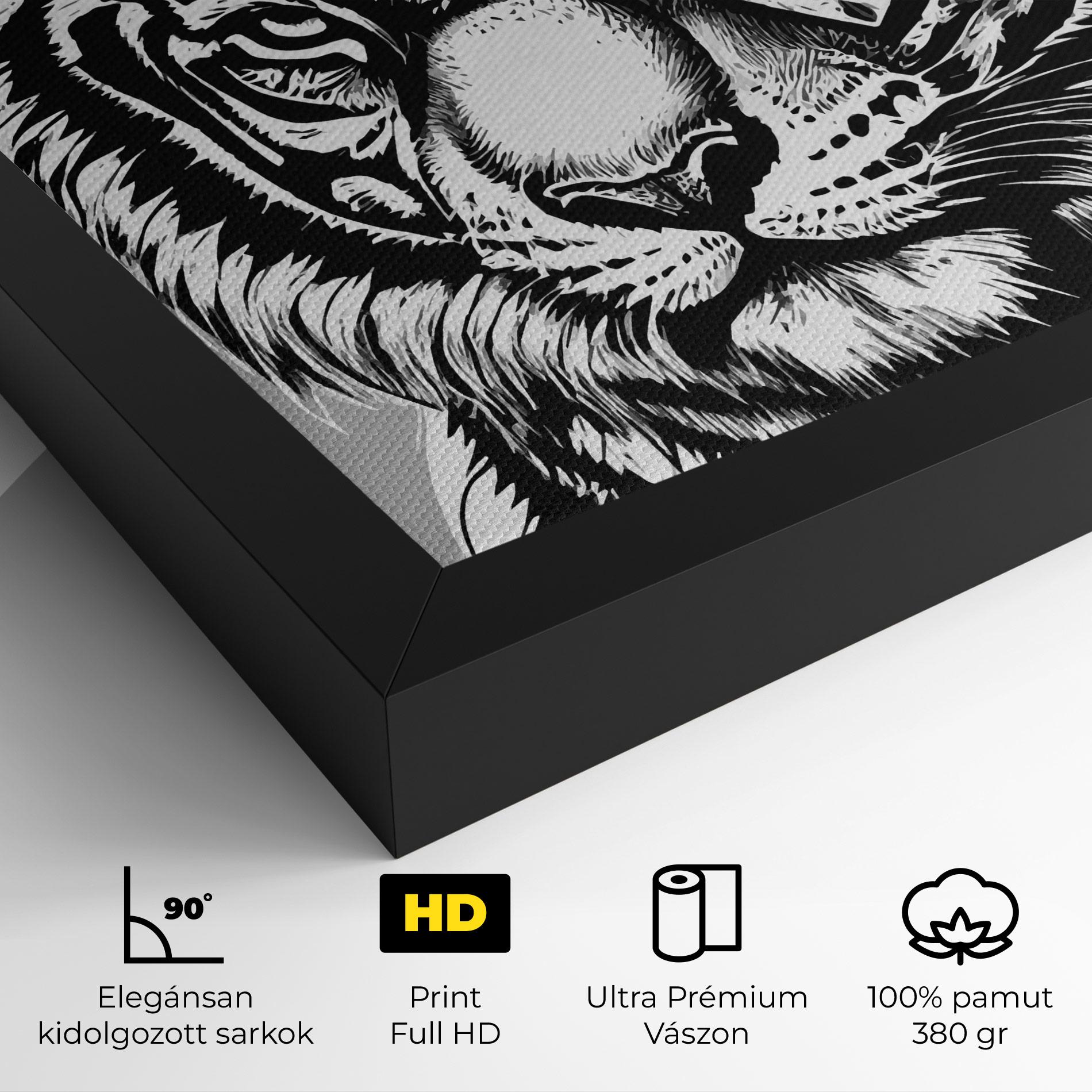 Vászonkép White Tiger Grey mockup 4
