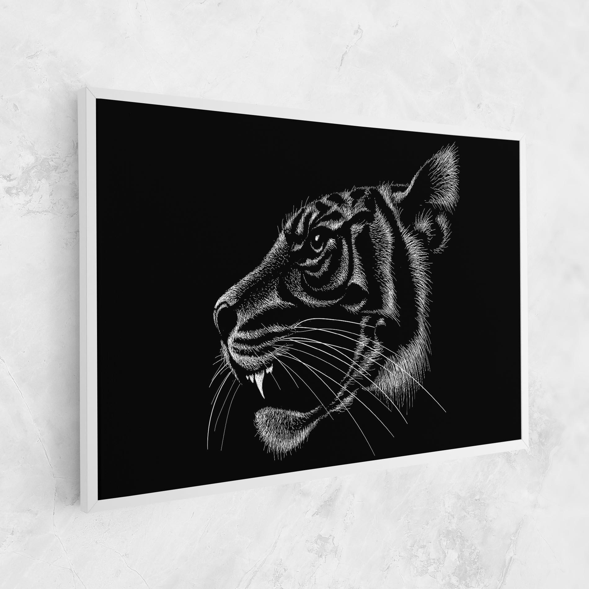 Vászonkép Tiger White Head mockup 1