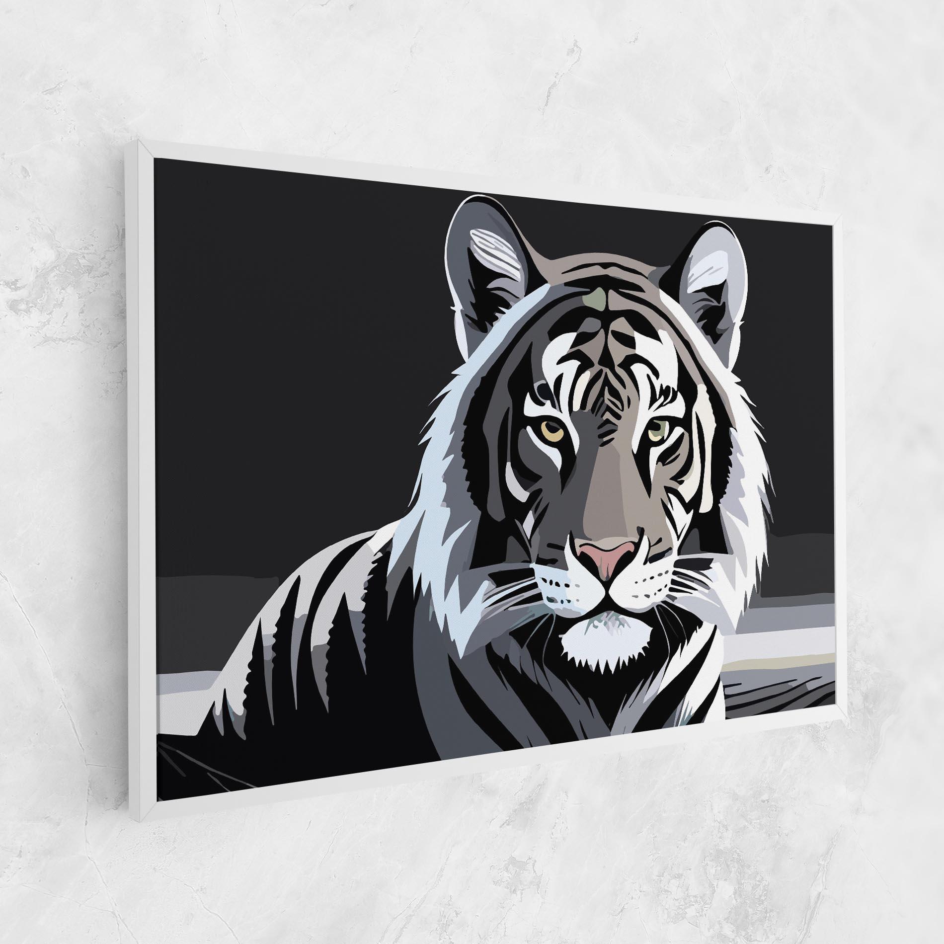 Vászonkép White Grey Tiger mockup 1